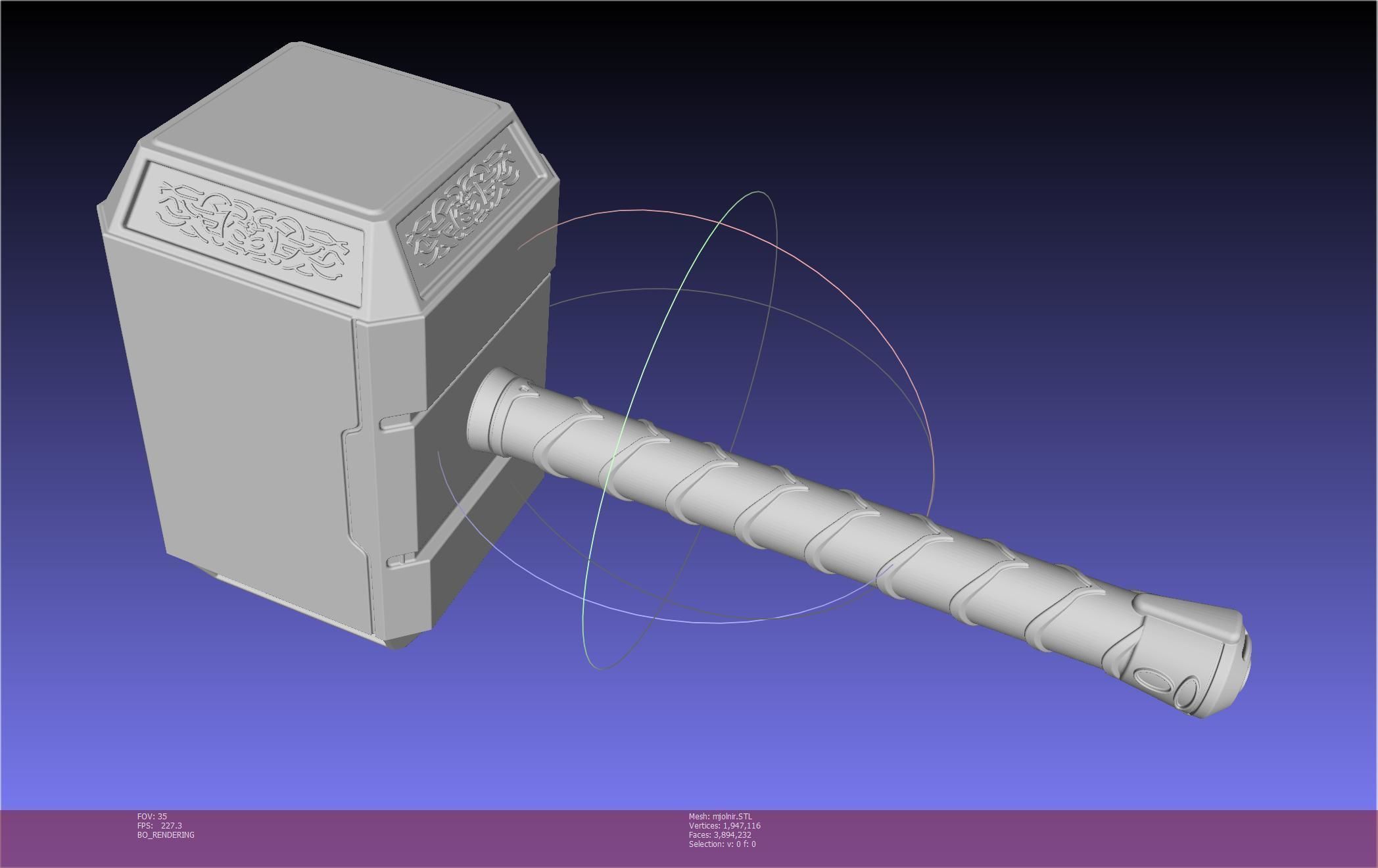 Thor Mjolnir Hammer Basic Printable Assembly 3D print model_104