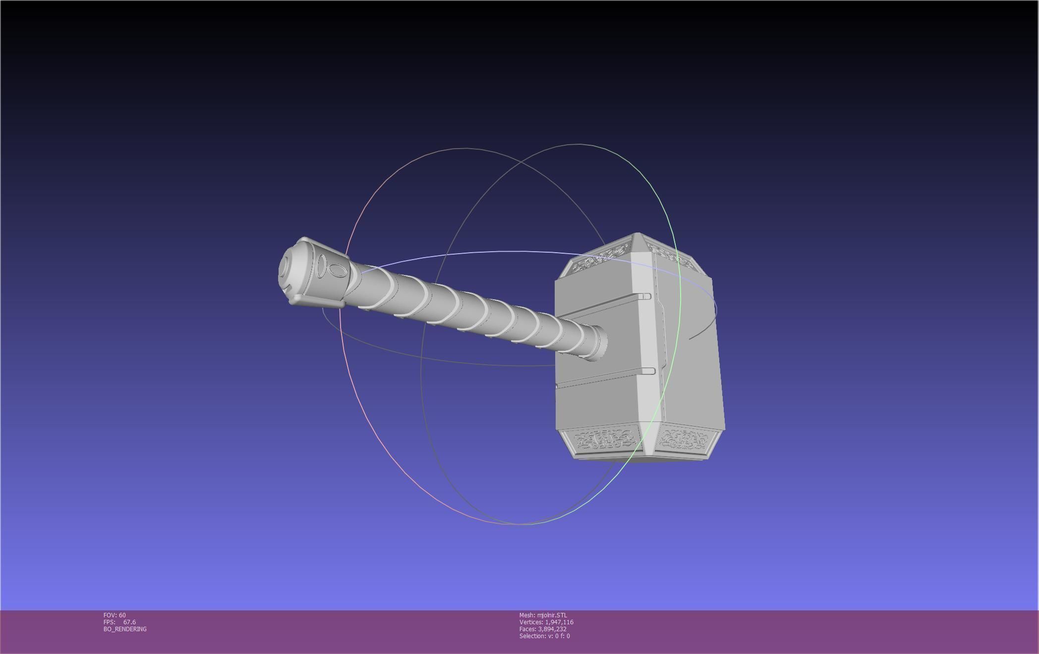 Thor Mjolnir Hammer Basic Printable Assembly 3D print model_74