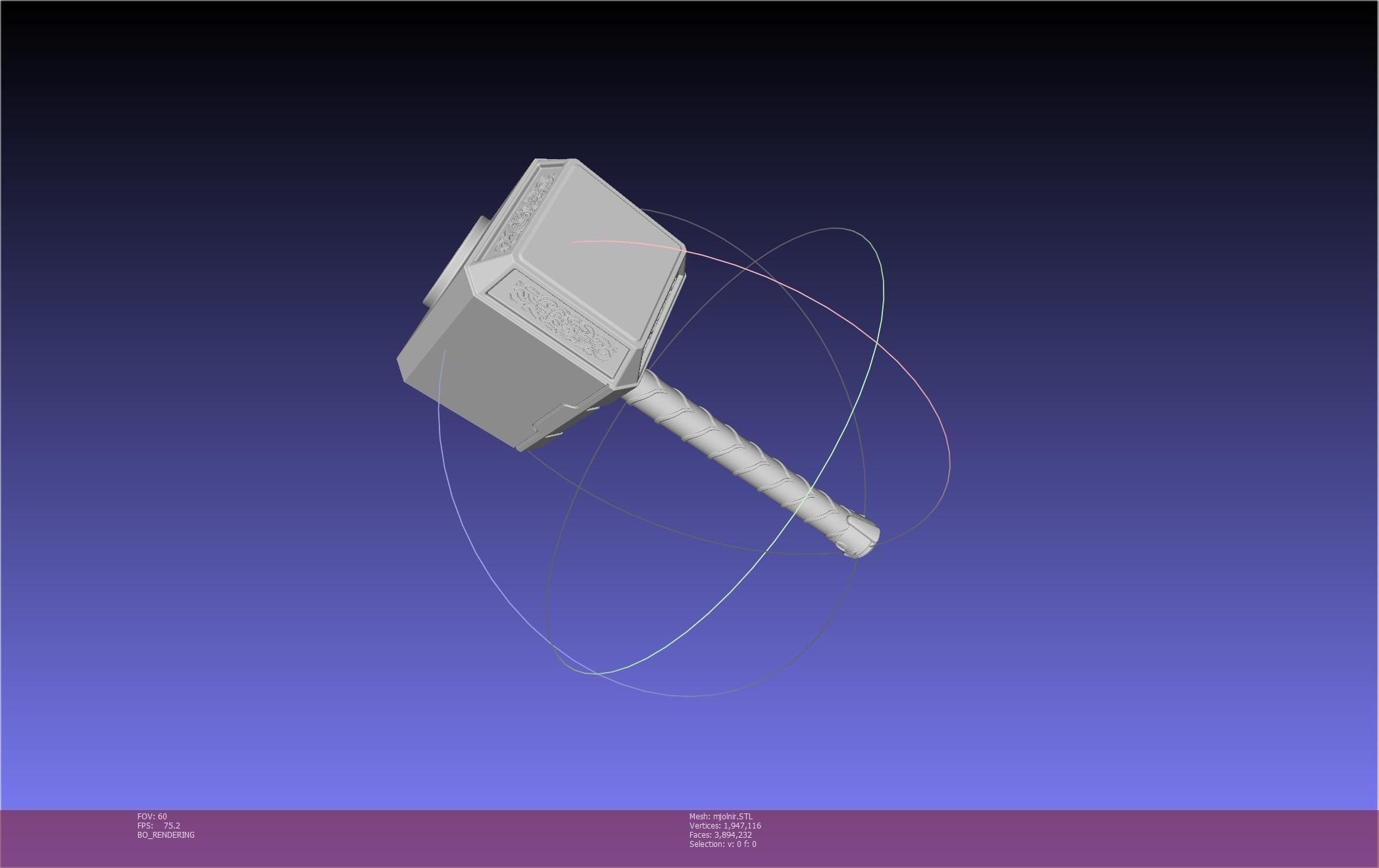 Thor Mjolnir Hammer Basic Printable Assembly 3D print model_46