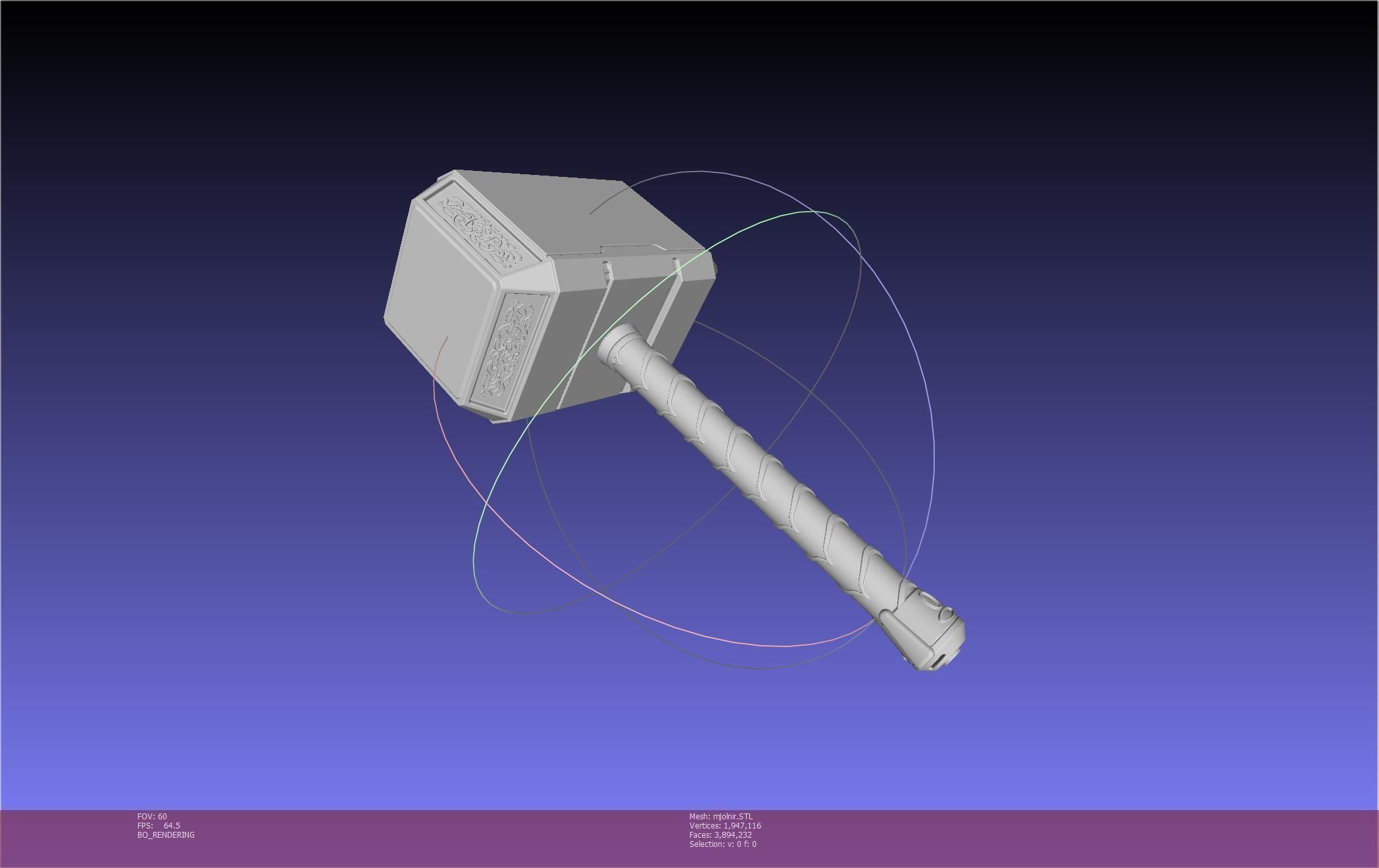 Thor Mjolnir Hammer Basic Printable Assembly 3D print model_5