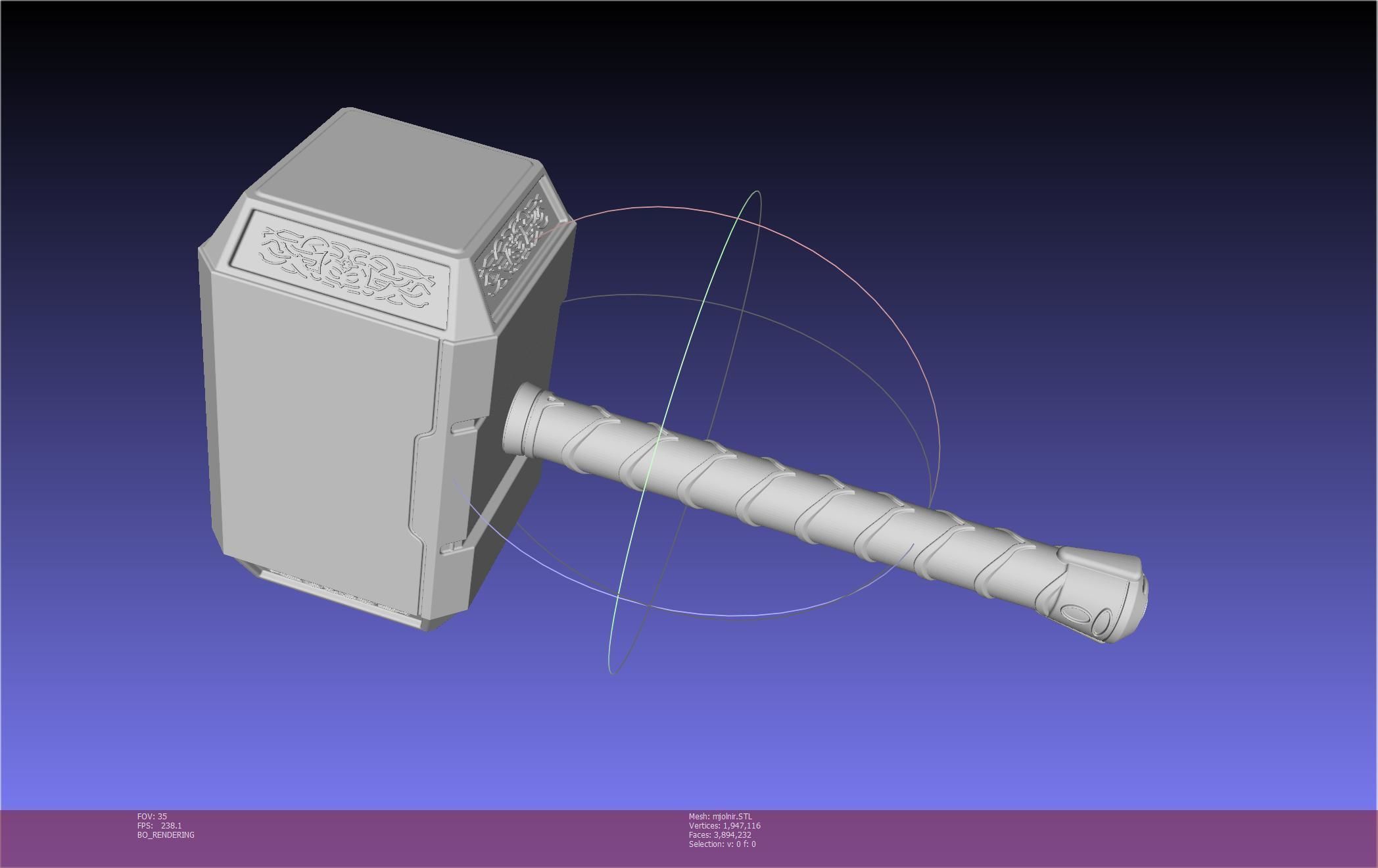 Thor Mjolnir Hammer Basic Printable Assembly 3D print model_107