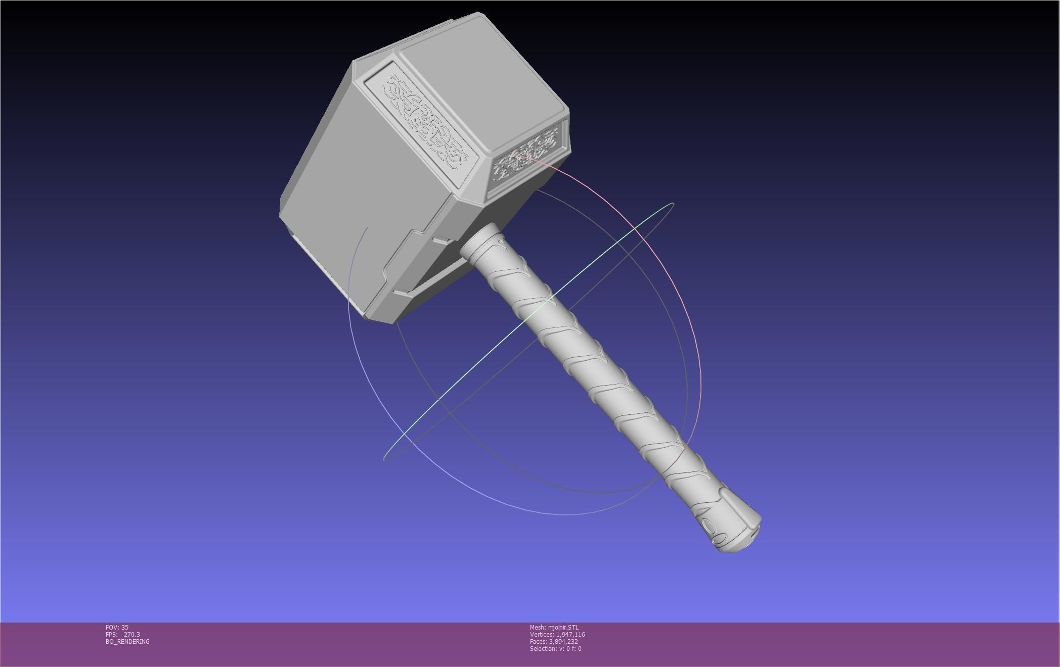 Thor Mjolnir Hammer Basic Printable Assembly 3D print model_117