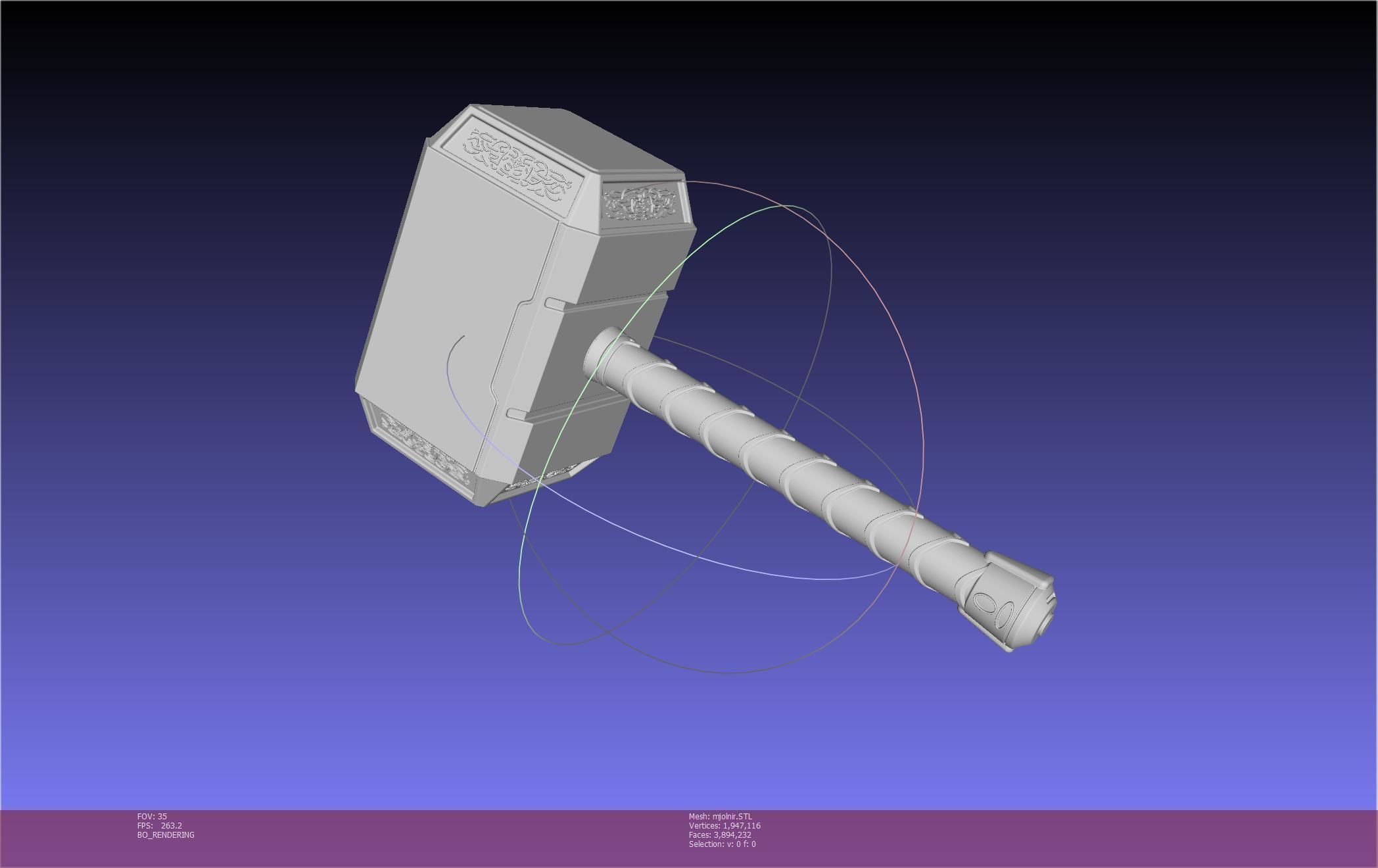 Thor Mjolnir Hammer Basic Printable Assembly 3D print model_112