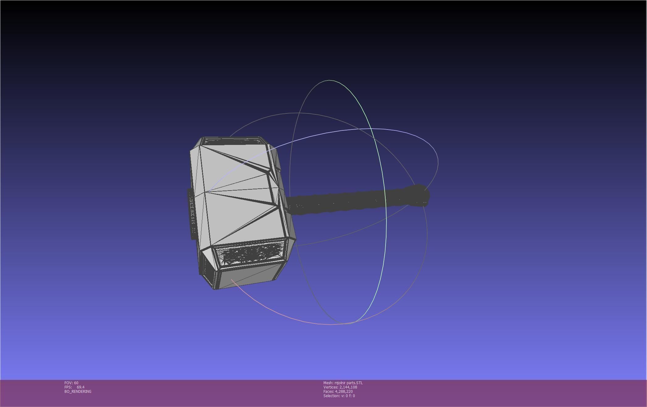 Thor Mjolnir Hammer Basic Printable Assembly 3D print model_119