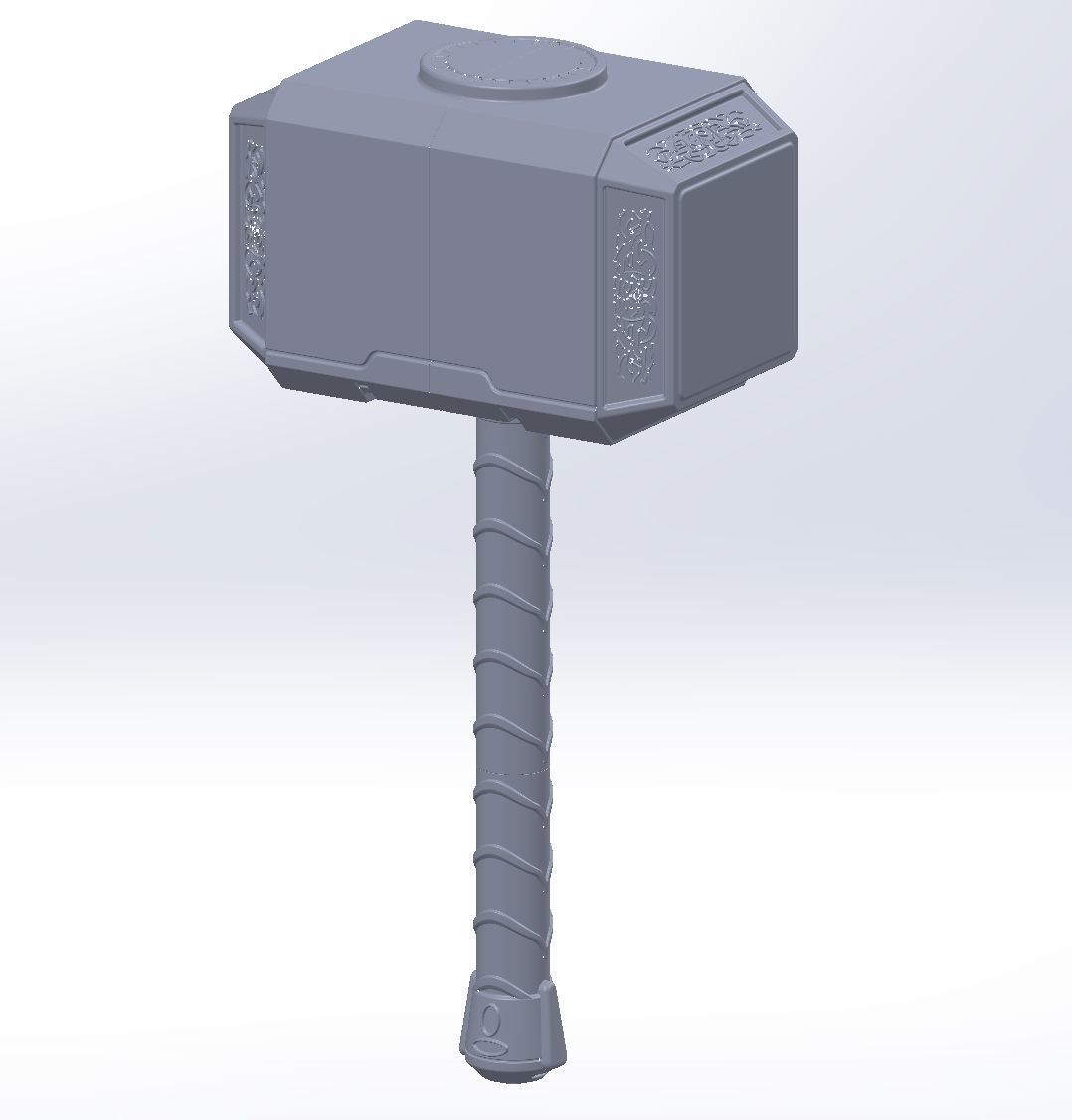 Thor Mjolnir Hammer Basic Printable Assembly 3D print model_2