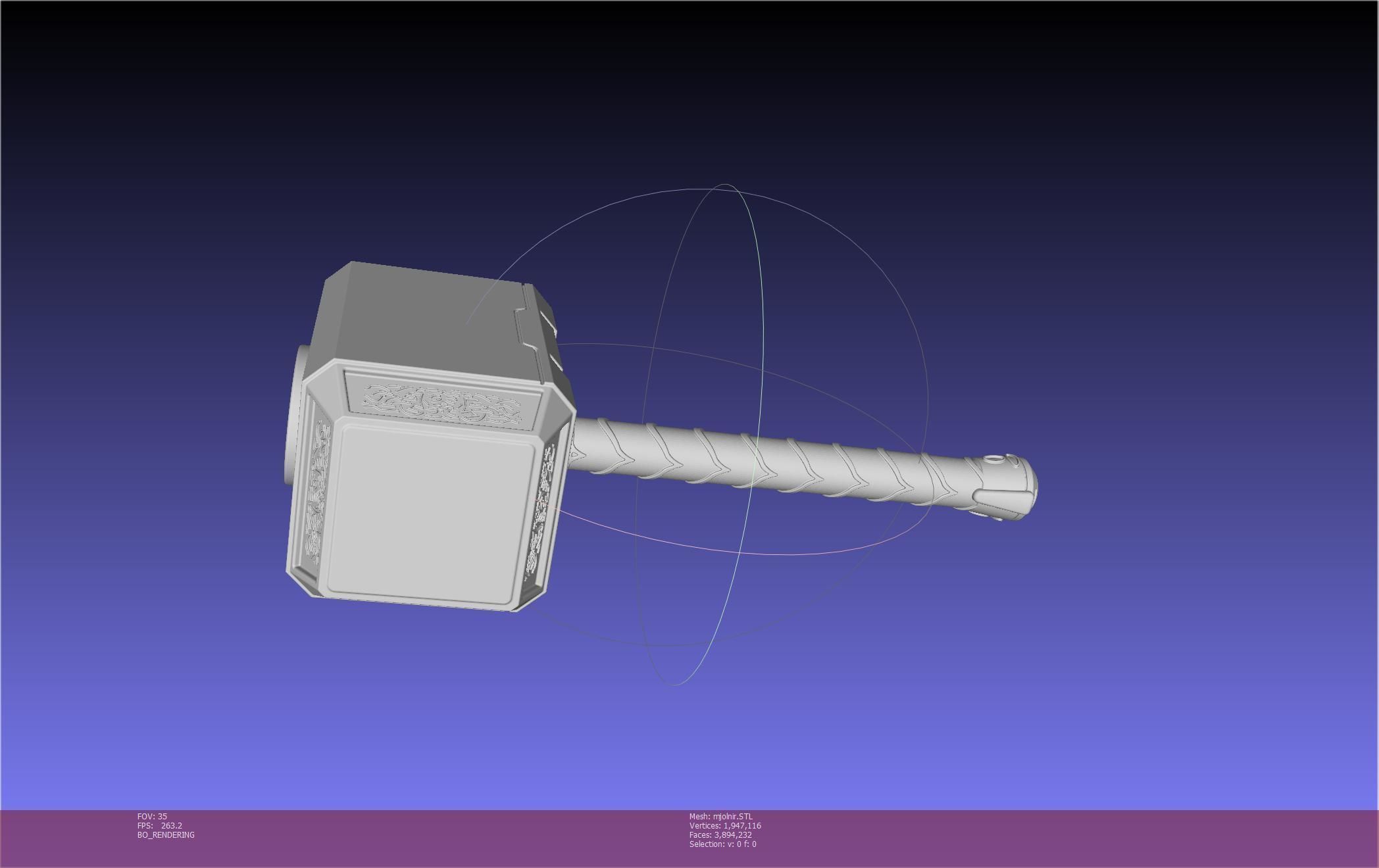 Thor Mjolnir Hammer Basic Printable Assembly 3D print model_121