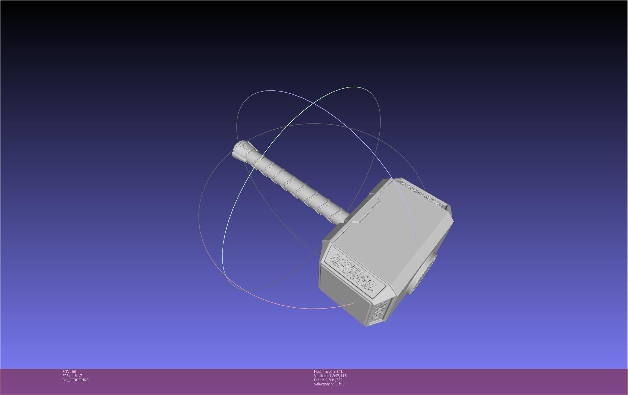 Thor Mjolnir Hammer Basic Printable Assembly 3D print model_21
