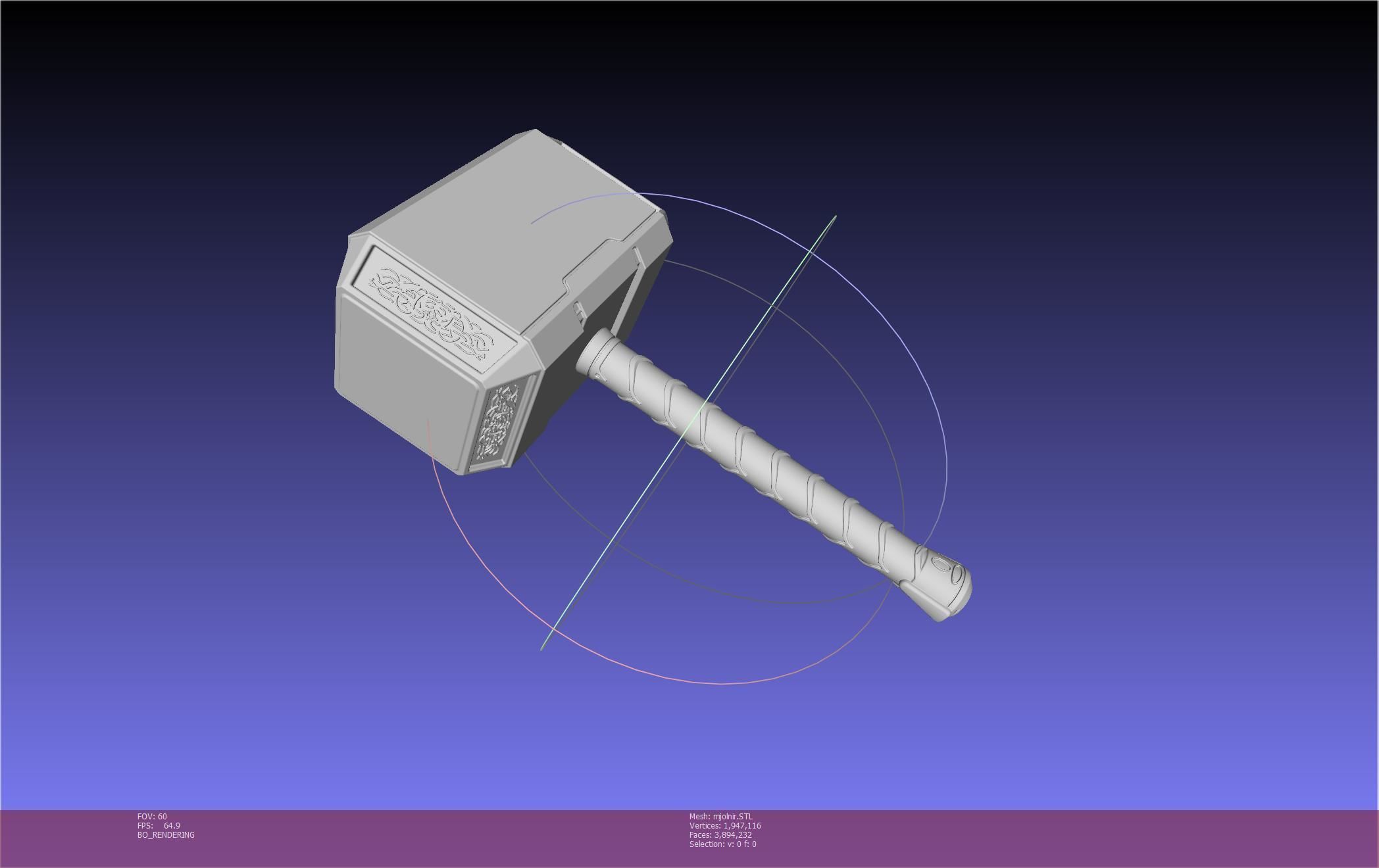 Thor Mjolnir Hammer Basic Printable Assembly 3D print model_7