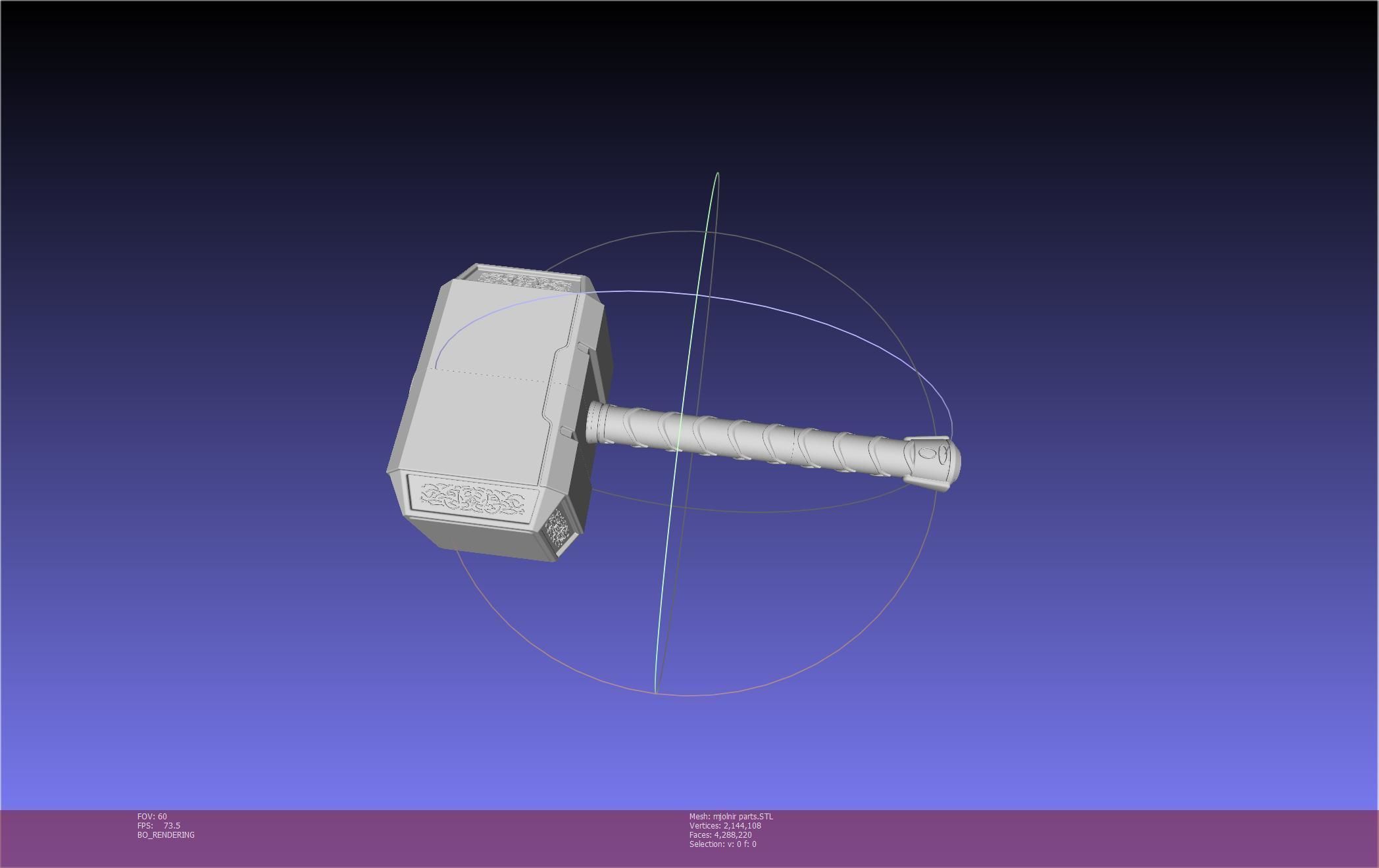 Thor Mjolnir Hammer Basic Printable Assembly 3D print model_122