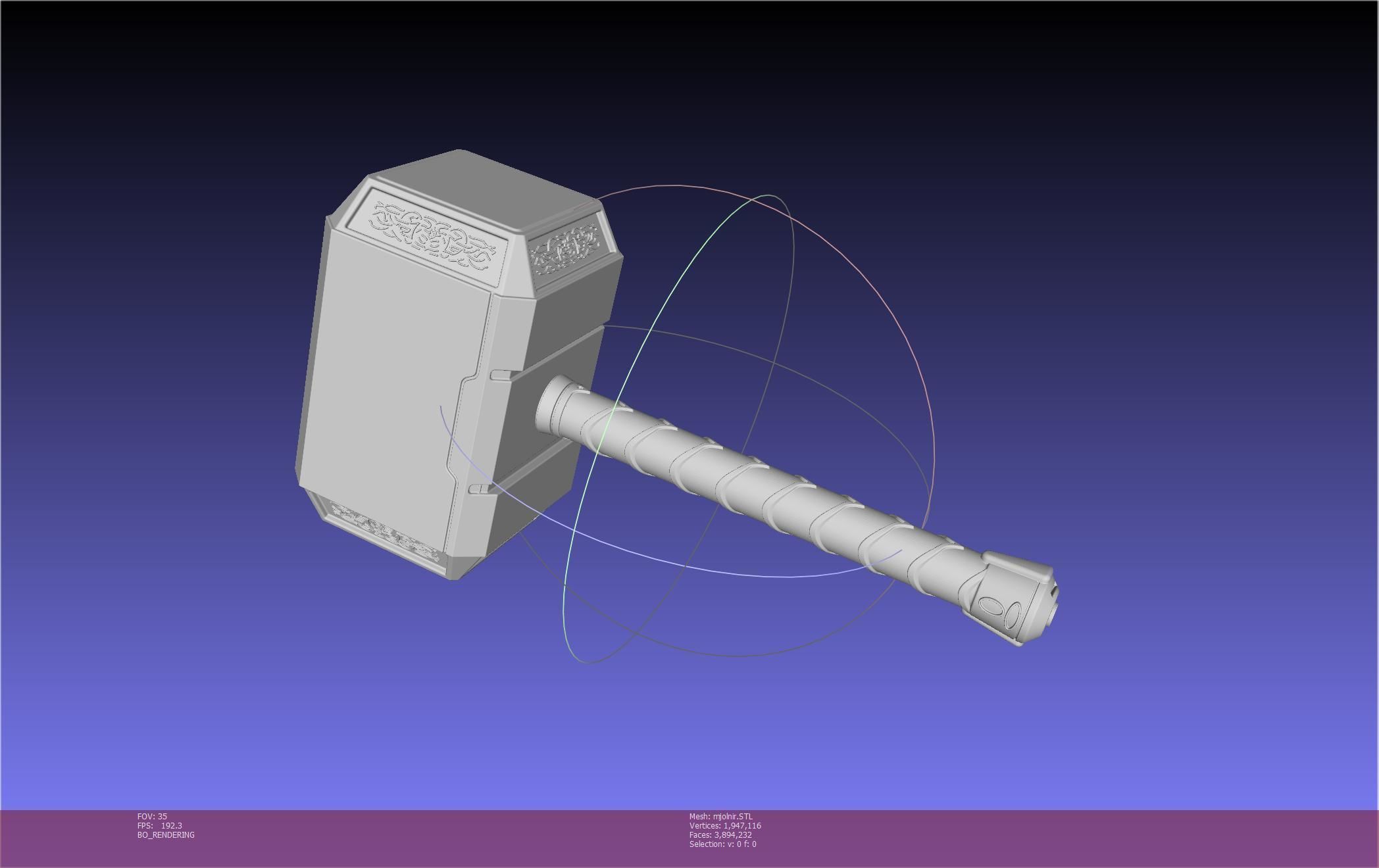 Thor Mjolnir Hammer Basic Printable Assembly 3D print model_106