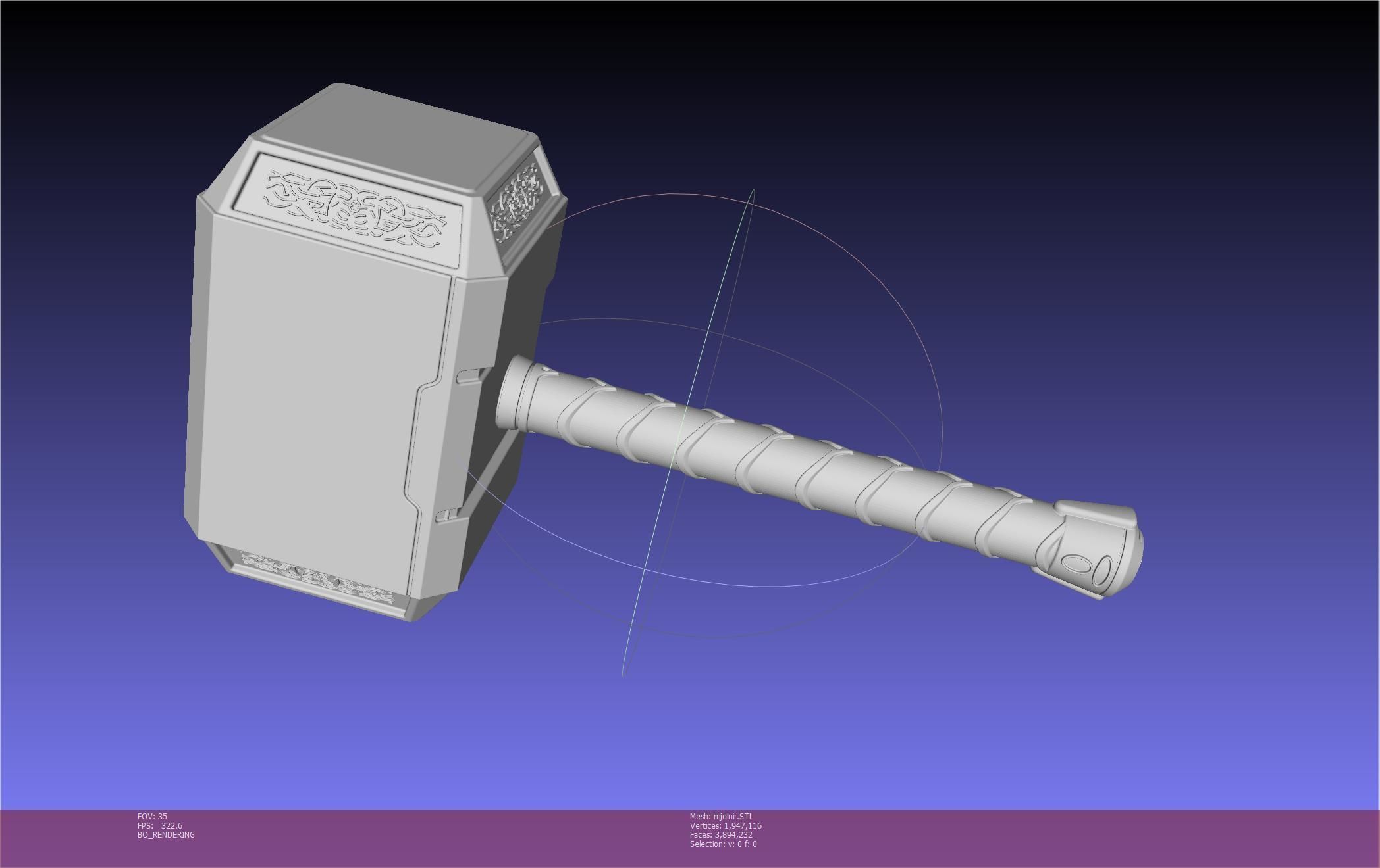 Thor Mjolnir Hammer Basic Printable Assembly 3D print model_100