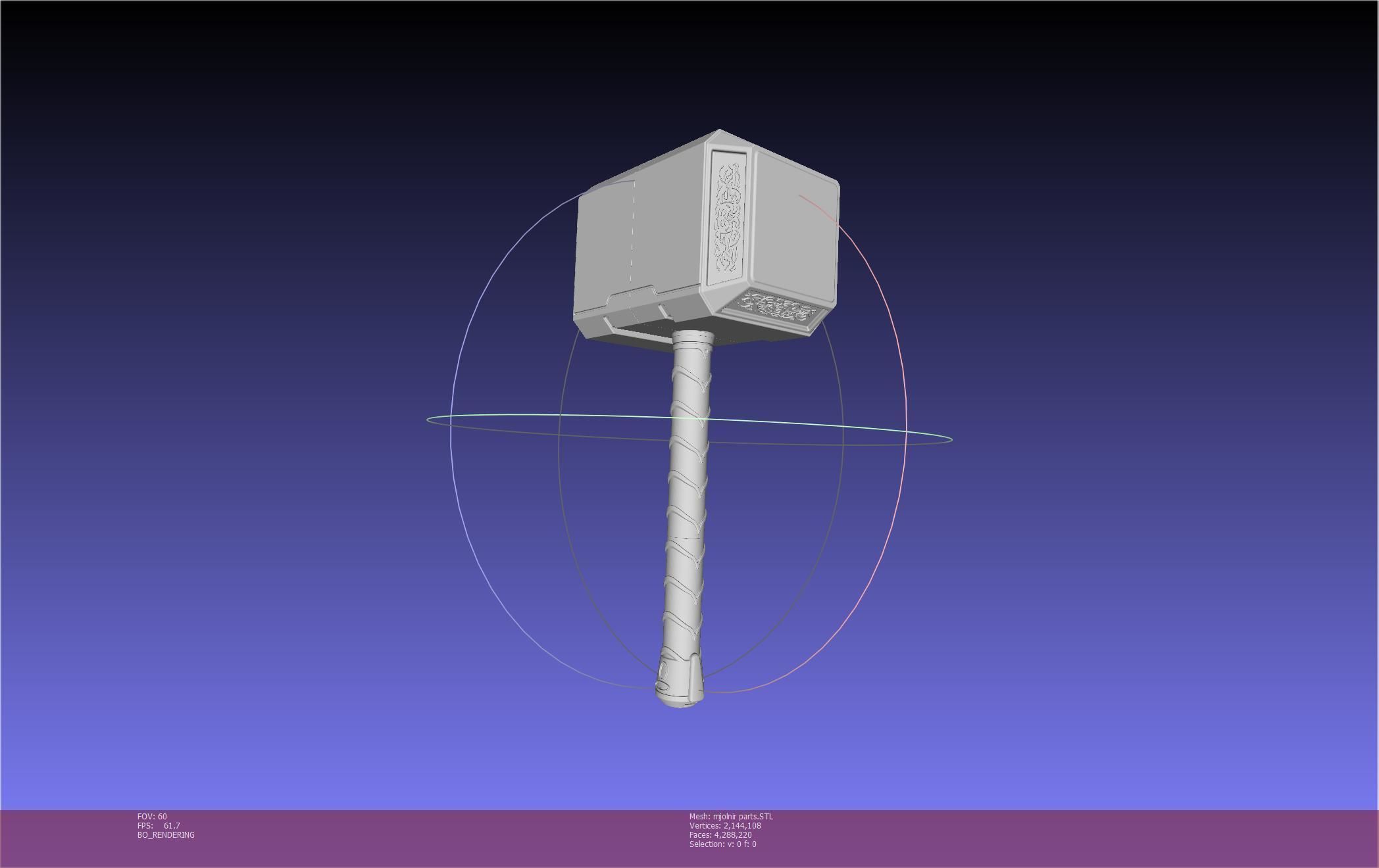 Thor Mjolnir Hammer Basic Printable Assembly 3D print model_118