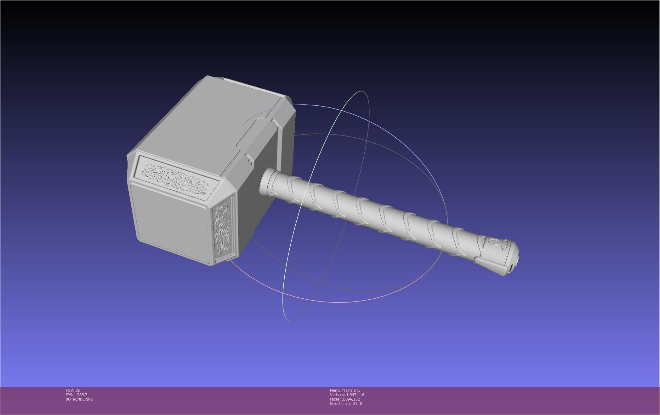 Thor Mjolnir Hammer Basic Printable Assembly 3D print model_108