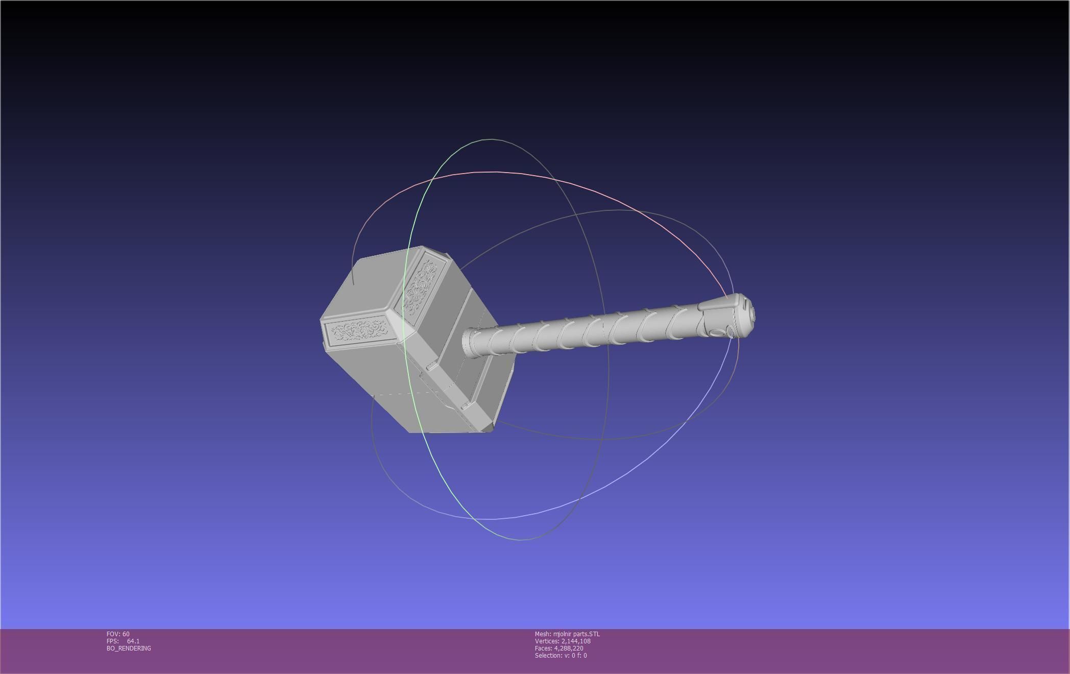Thor Mjolnir Hammer Basic Printable Assembly 3D print model_125