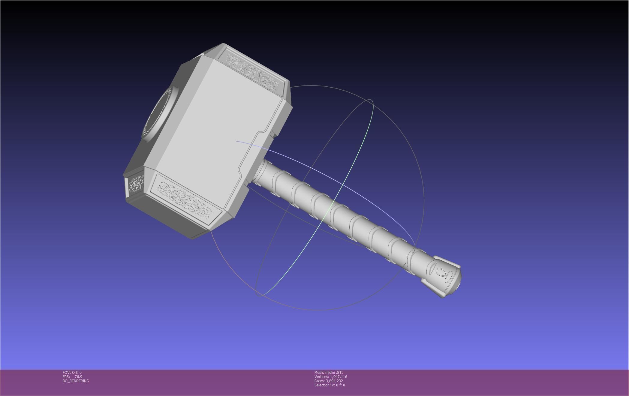 Thor Mjolnir Hammer Basic Printable Assembly 3D print model_92