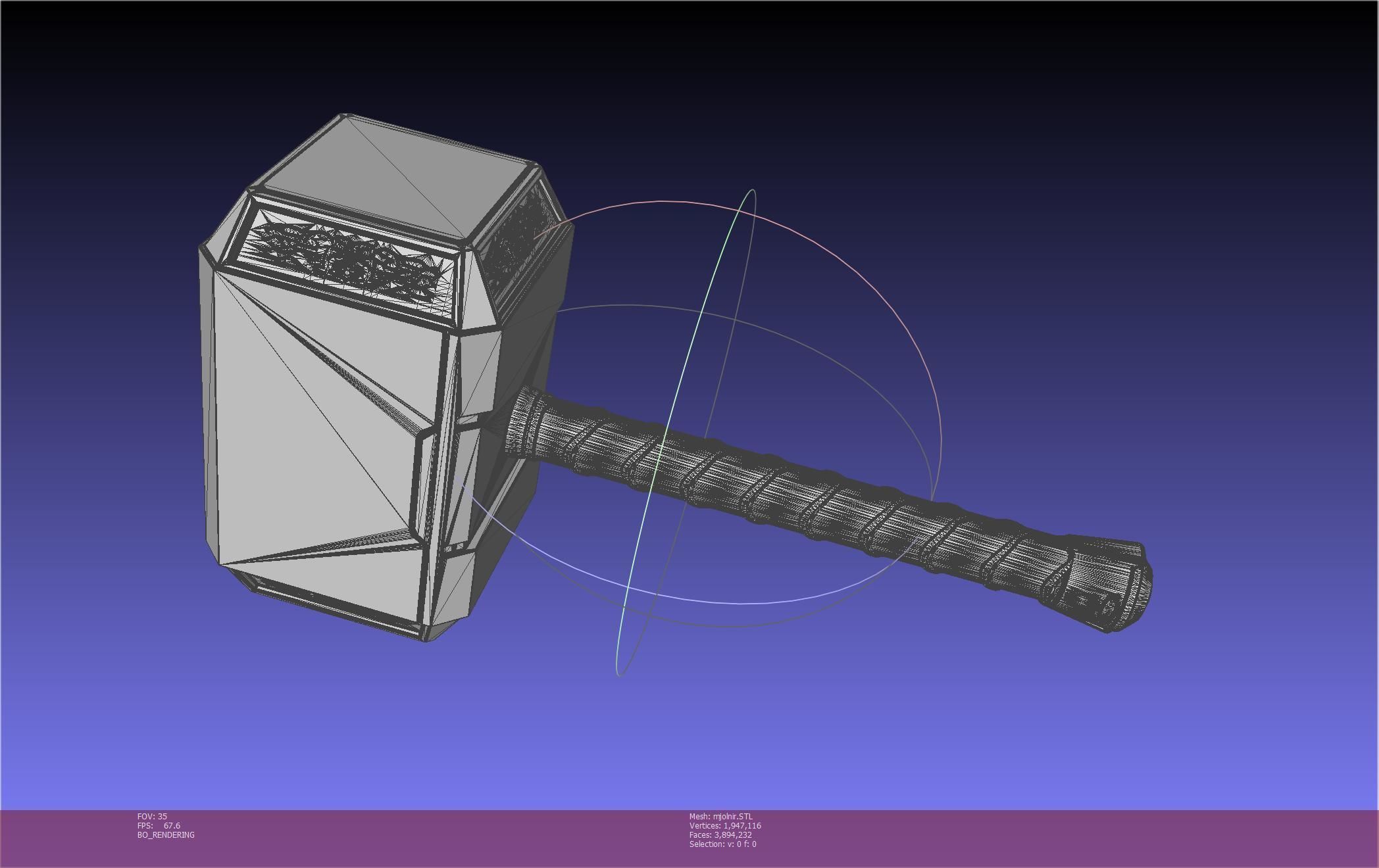 Thor Mjolnir Hammer Basic Printable Assembly 3D print model_101
