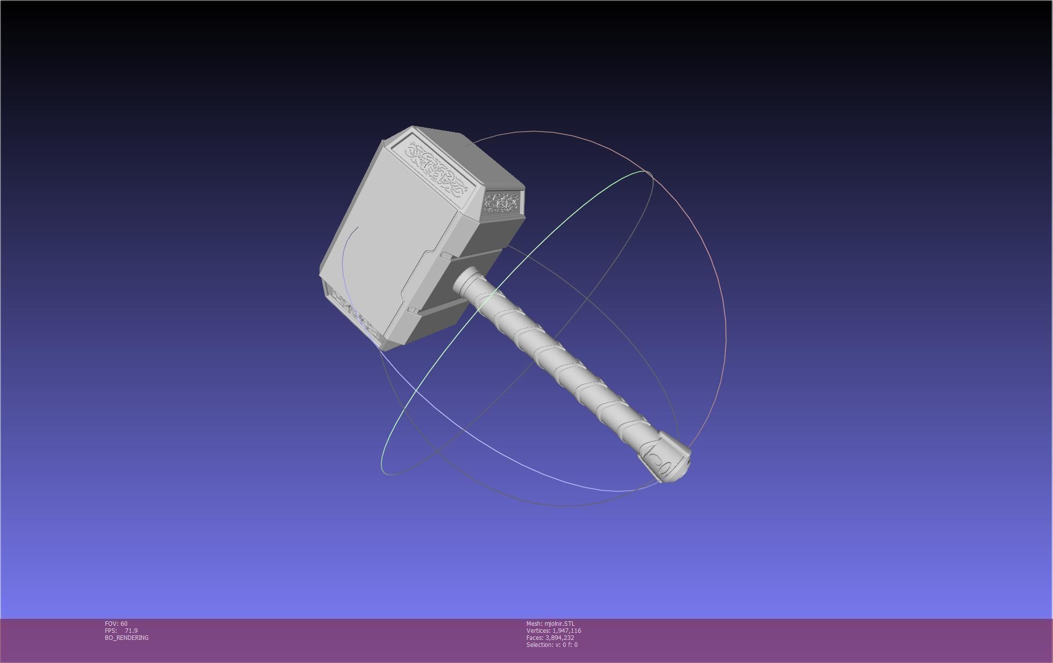 Thor Mjolnir Hammer Basic Printable Assembly 3D print model_44