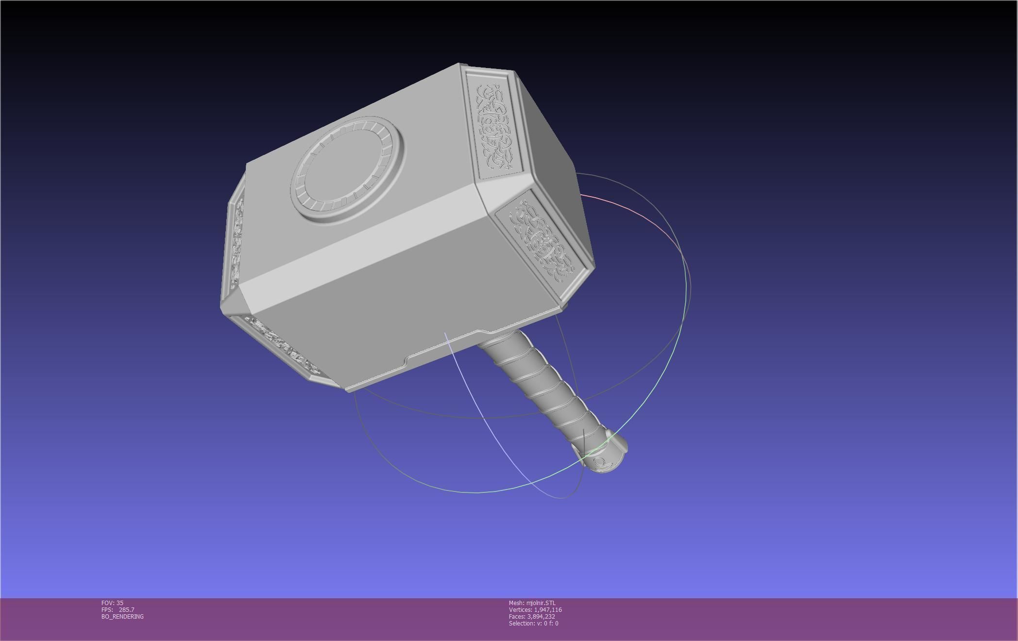 Thor Mjolnir Hammer Basic Printable Assembly 3D print model_109