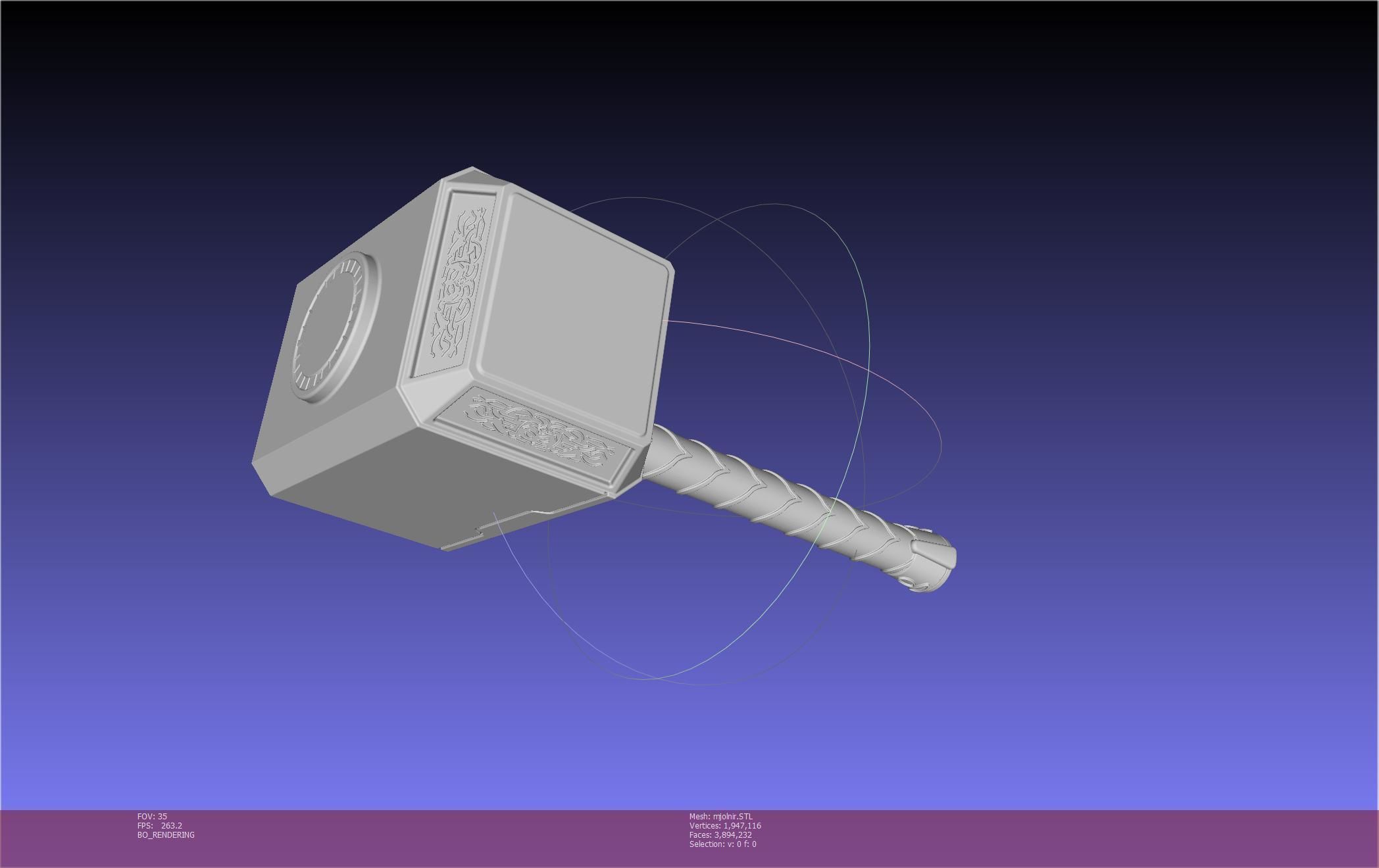 Thor Mjolnir Hammer Basic Printable Assembly 3D print model_114