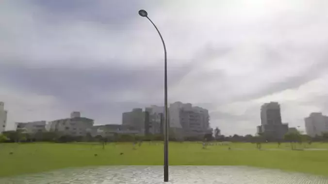 Street Light 15 version 17 10m with pole 1 Low-poly 3D model