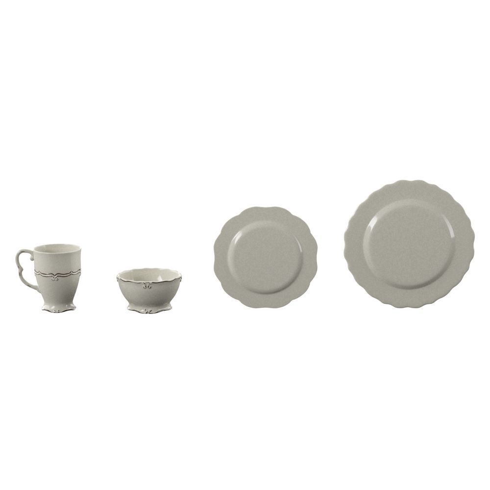 Vintage crockery set Low-poly 3D model_4