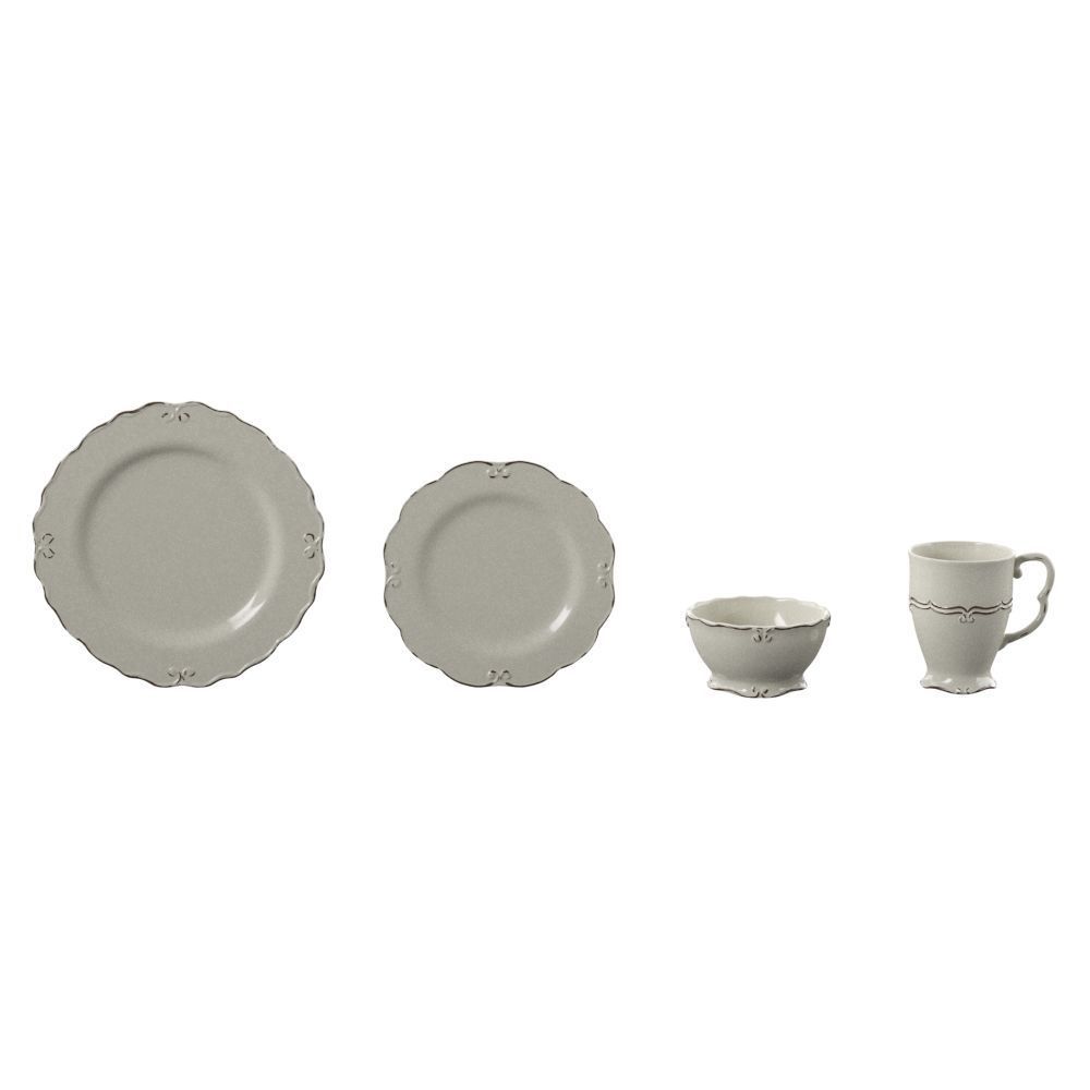 Vintage crockery set Low-poly 3D model_5