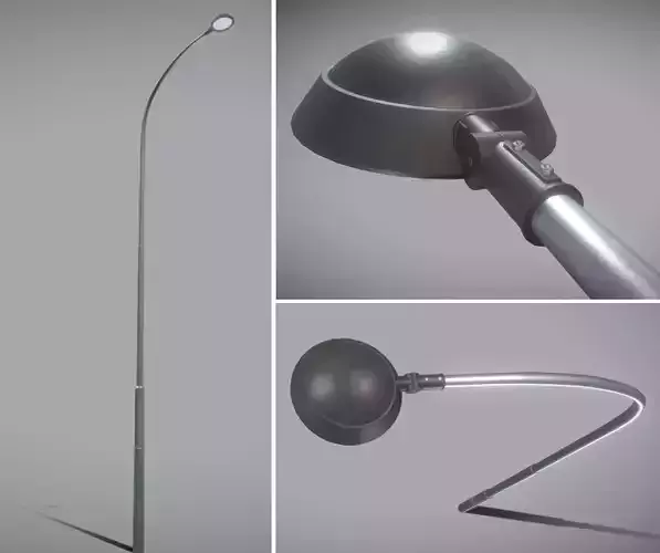 Street Light 15 version 15 10m with pole 1 Low-poly 3D model
