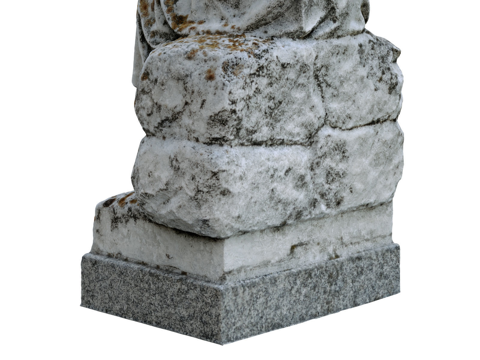 Child Funeral Sculpture Monument Low-poly 3D model_9