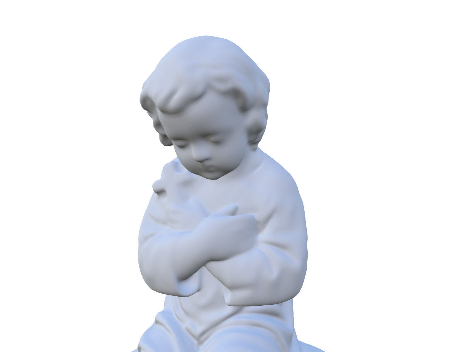 Child Funeral Sculpture Monument Low-poly 3D model_15