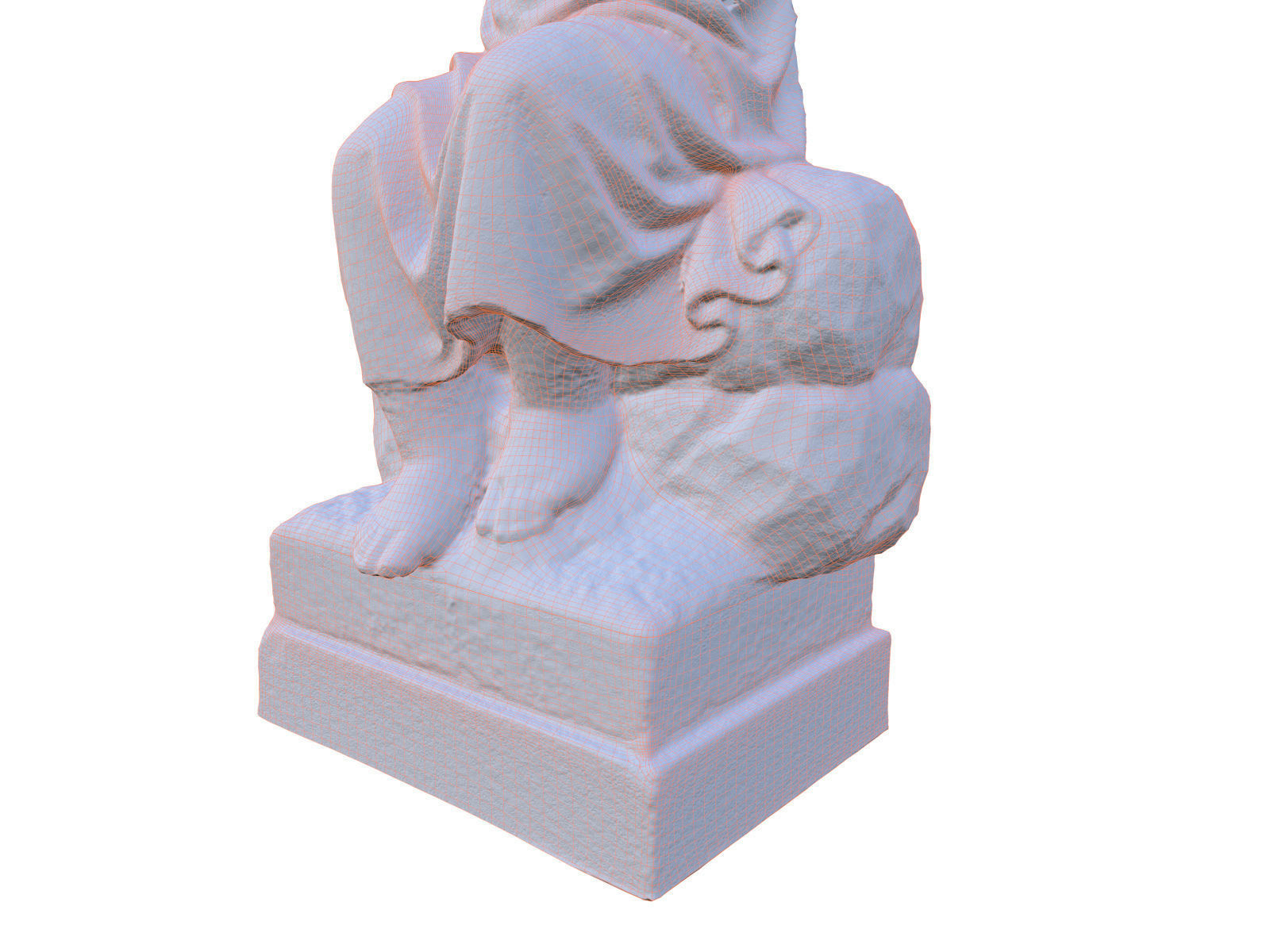 Child Funeral Sculpture Monument Low-poly 3D model_18