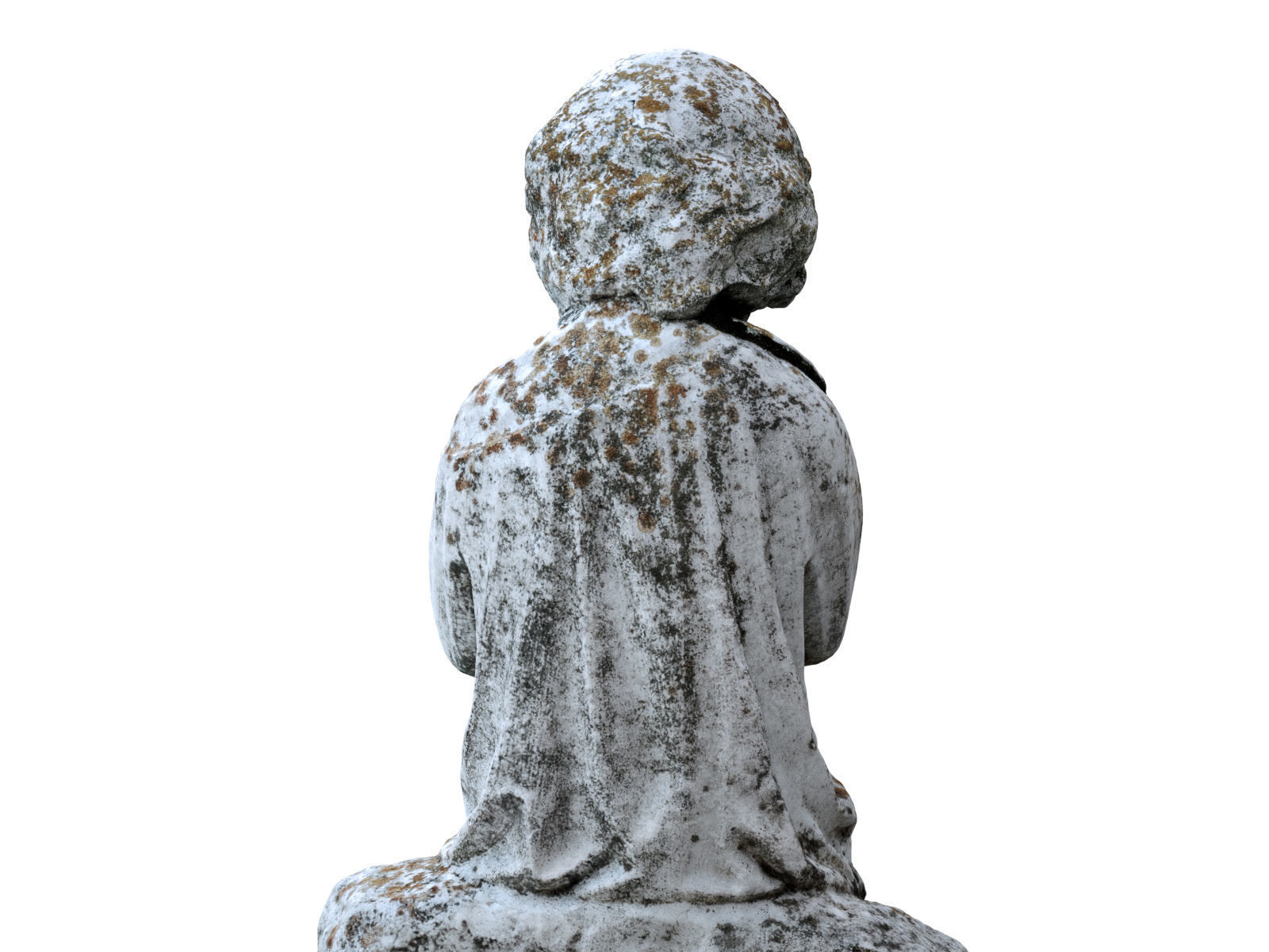 Child Funeral Sculpture Monument Low-poly 3D model_10