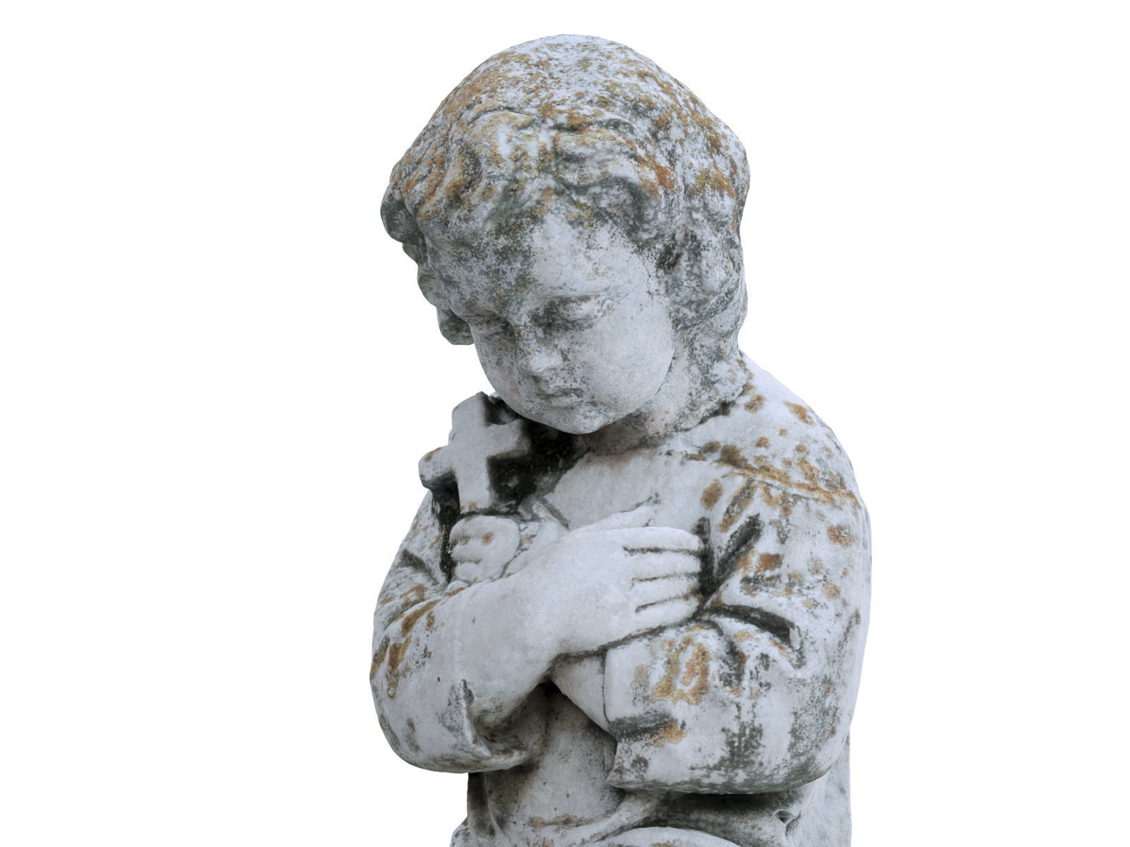 Child Funeral Sculpture Monument Low-poly 3D model_7