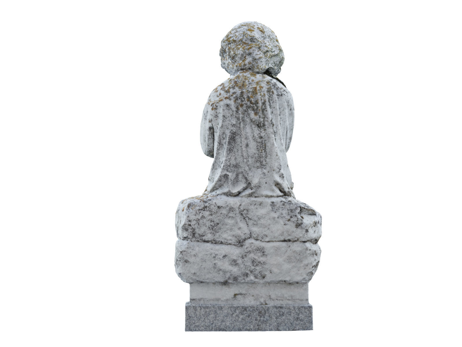 Child Funeral Sculpture Monument Low-poly 3D model_5