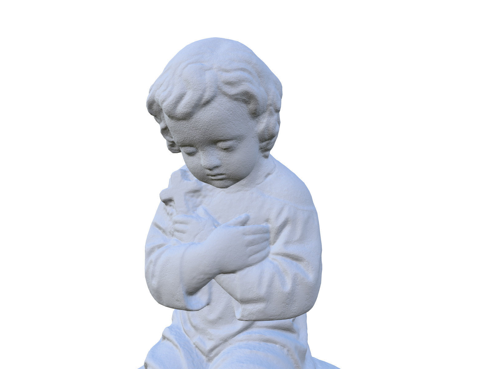 Child Funeral Sculpture Monument Low-poly 3D model_16