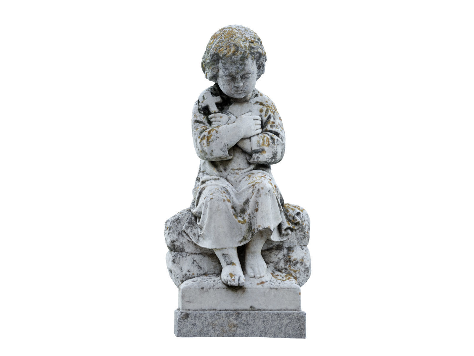 Child Funeral Sculpture Monument Low-poly 3D model_1