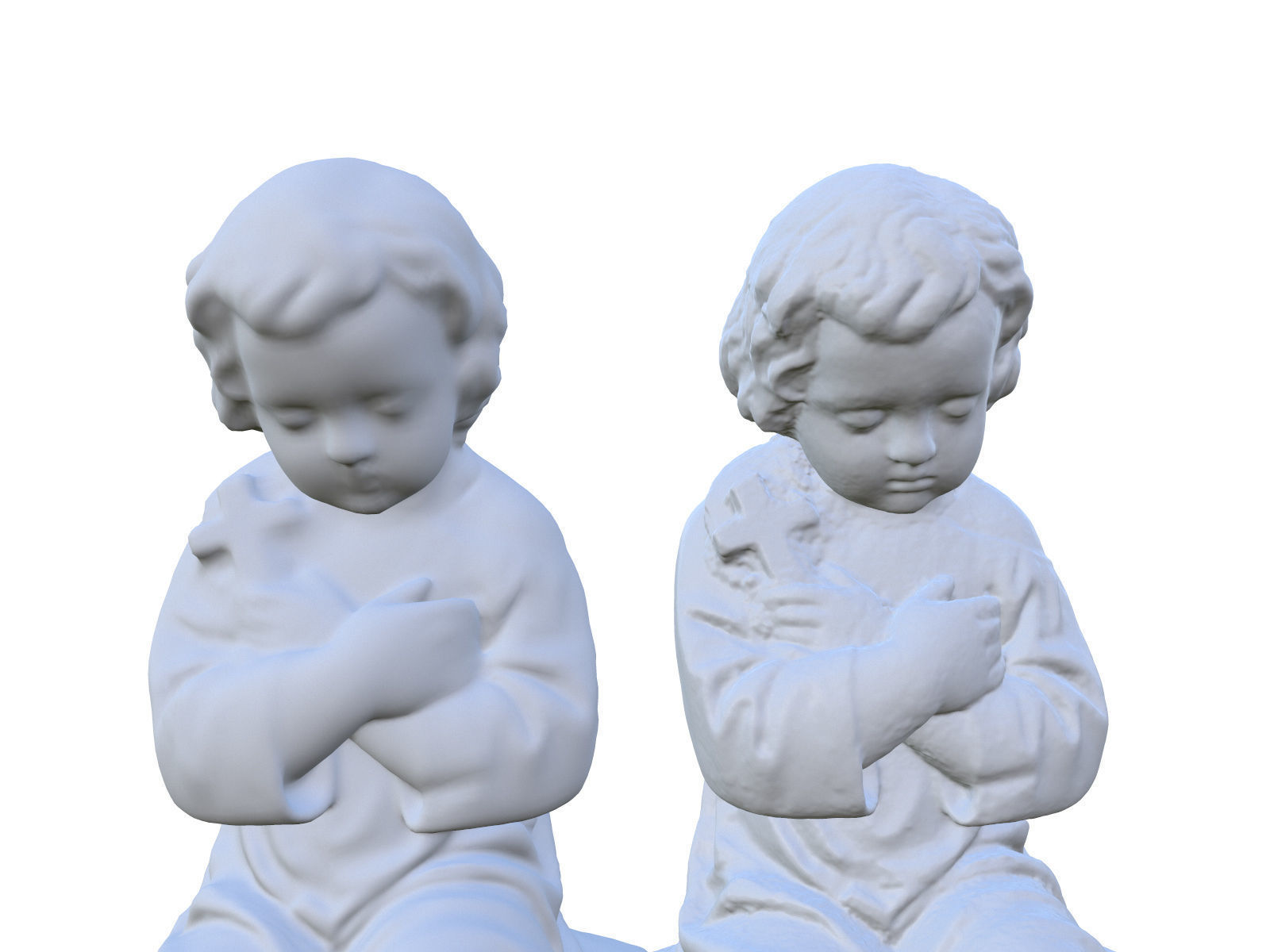 Child Funeral Sculpture Monument Low-poly 3D model_13