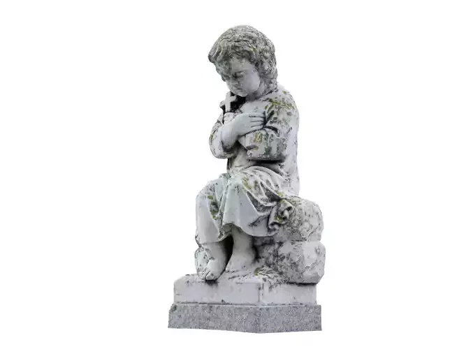 Child Funeral Sculpture Monument  Low-poly 3D model