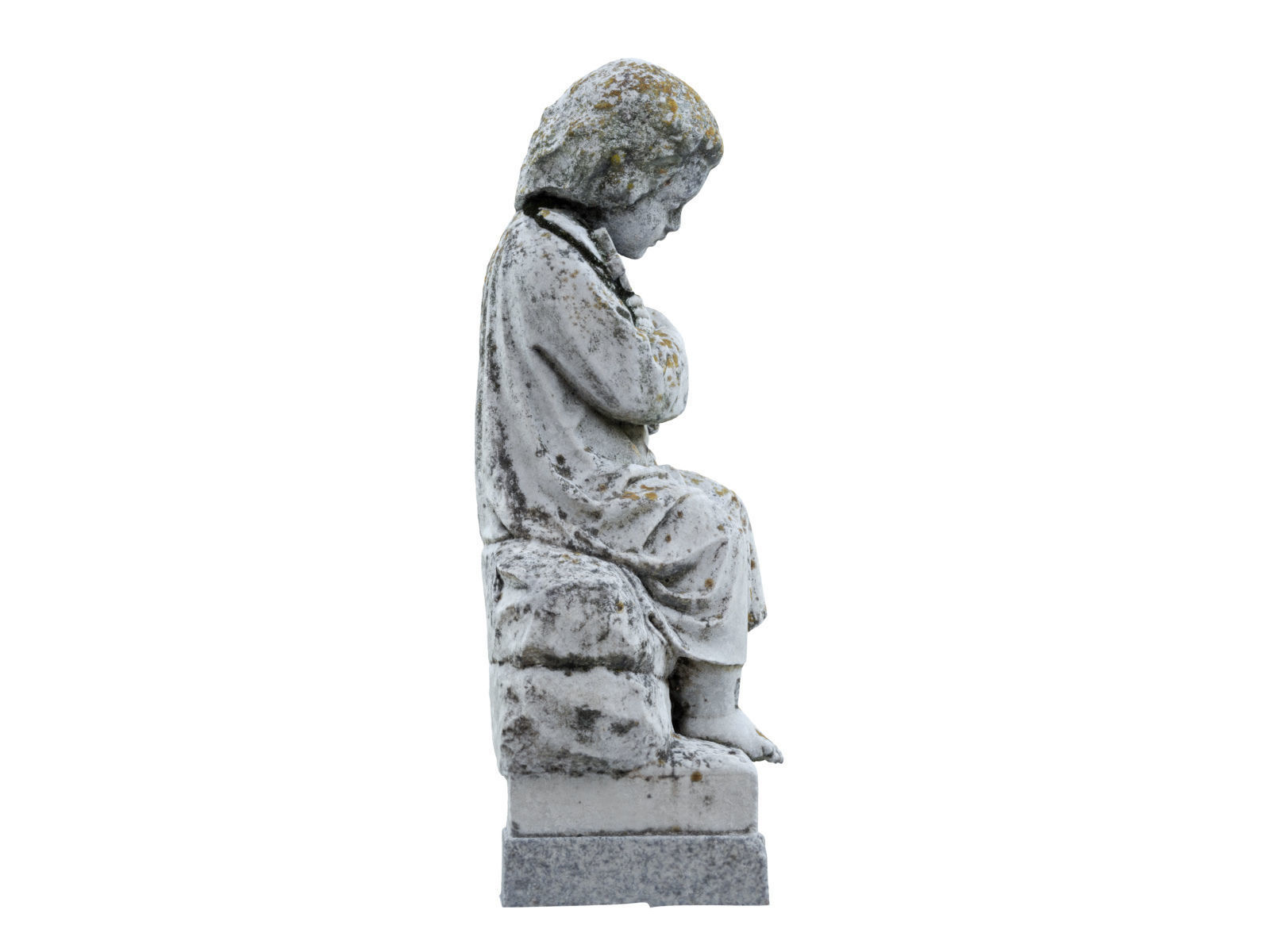 Child Funeral Sculpture Monument Low-poly 3D model_3