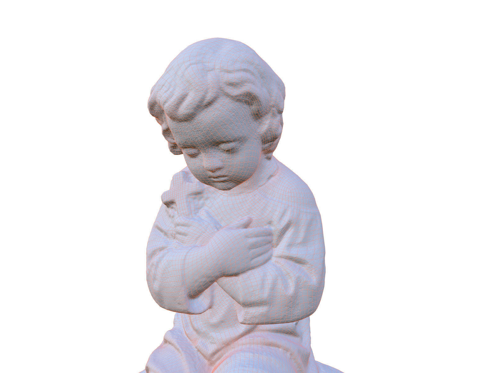 Child Funeral Sculpture Monument Low-poly 3D model_17