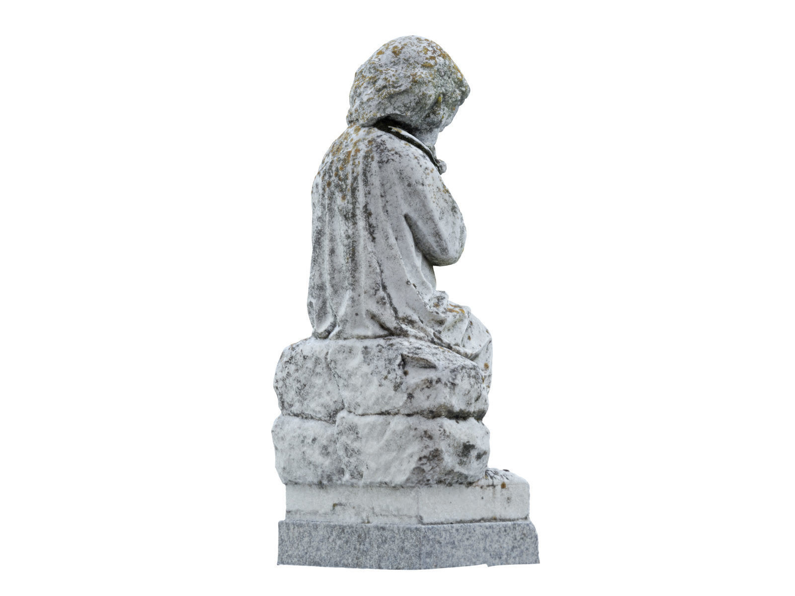 Child Funeral Sculpture Monument Low-poly 3D model_4