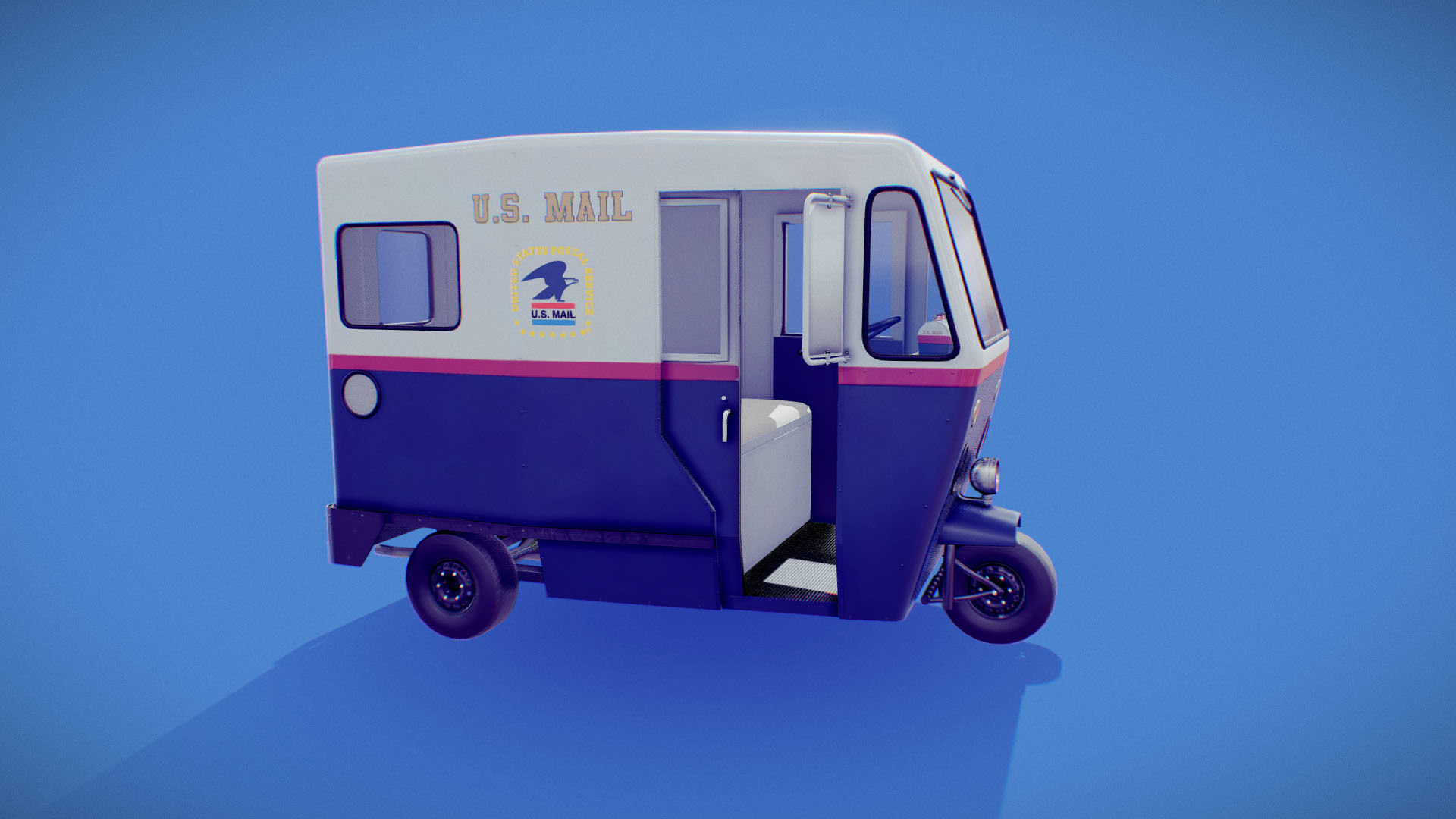 Cushman Mailster truckster  1960 Low-poly 3D model_21