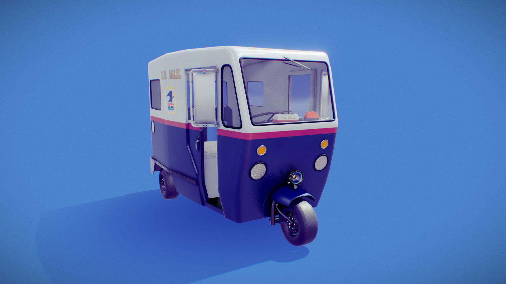Cushman Mailster truckster  1960 Low-poly 3D model_19