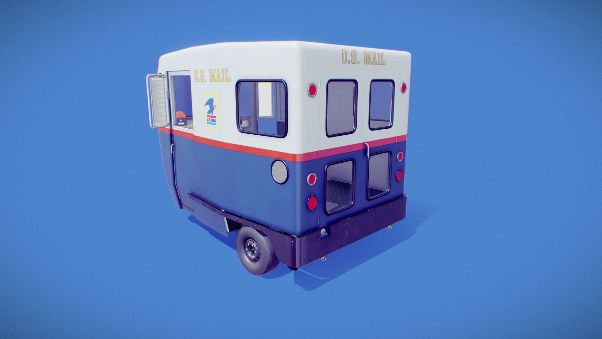 Cushman Mailster truckster  1960 Low-poly 3D model_17