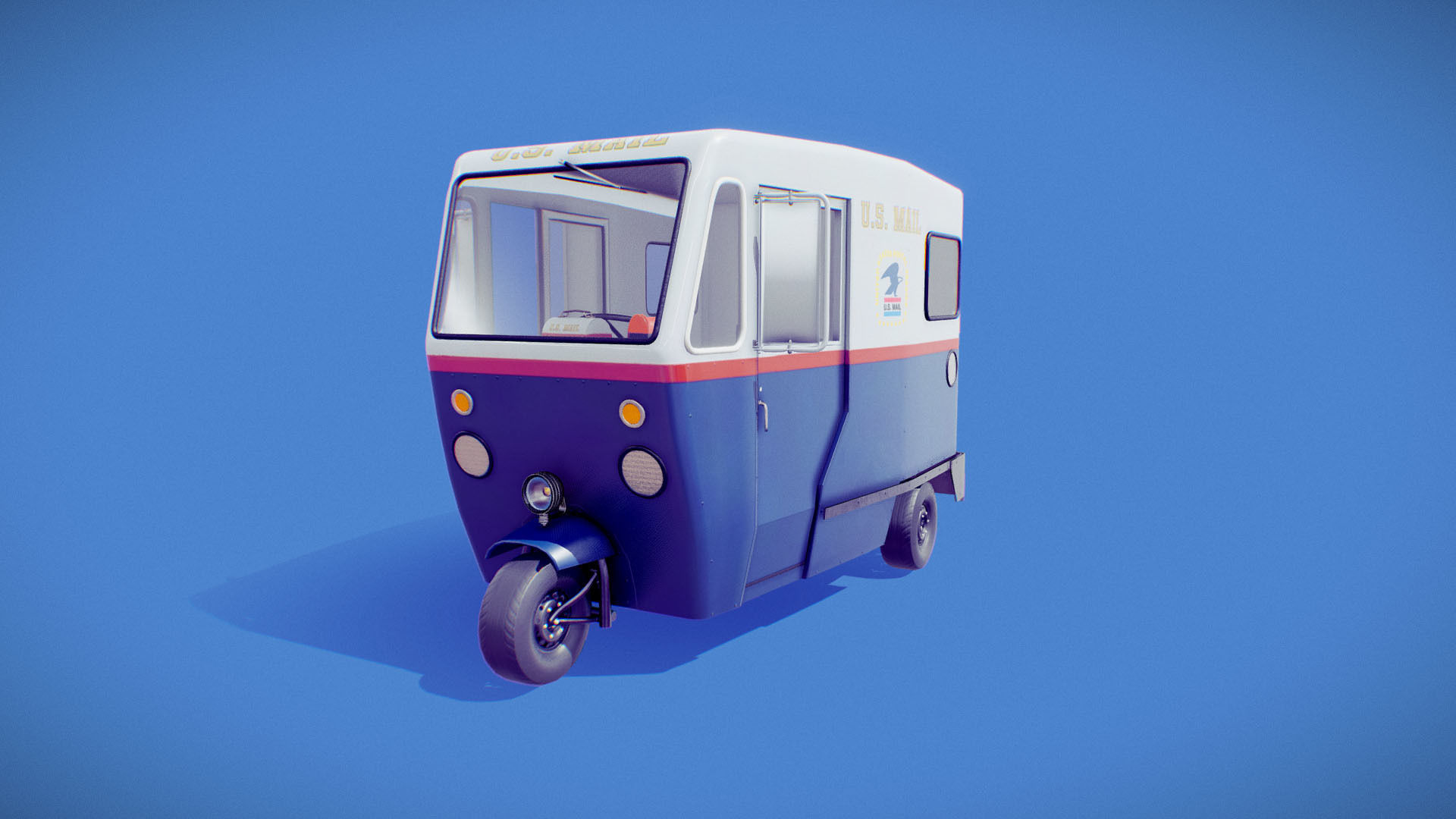 Cushman Mailster truckster  1960 Low-poly 3D model_24