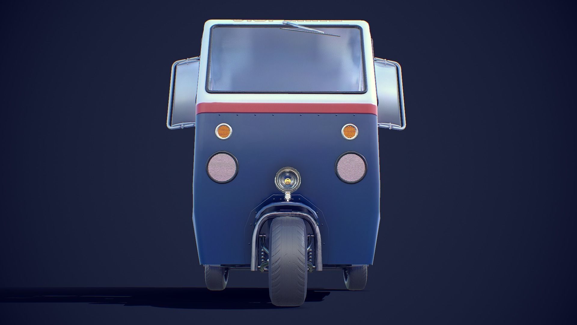 Cushman Mailster truckster  1960 Low-poly 3D model_4