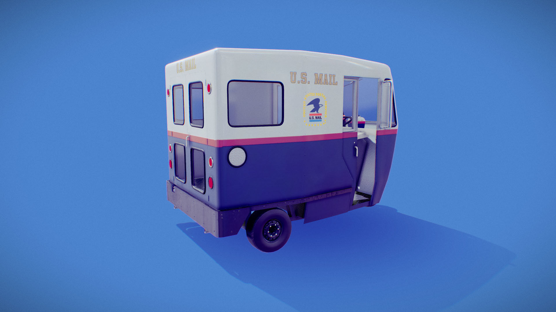 Cushman Mailster truckster  1960 Low-poly 3D model_22