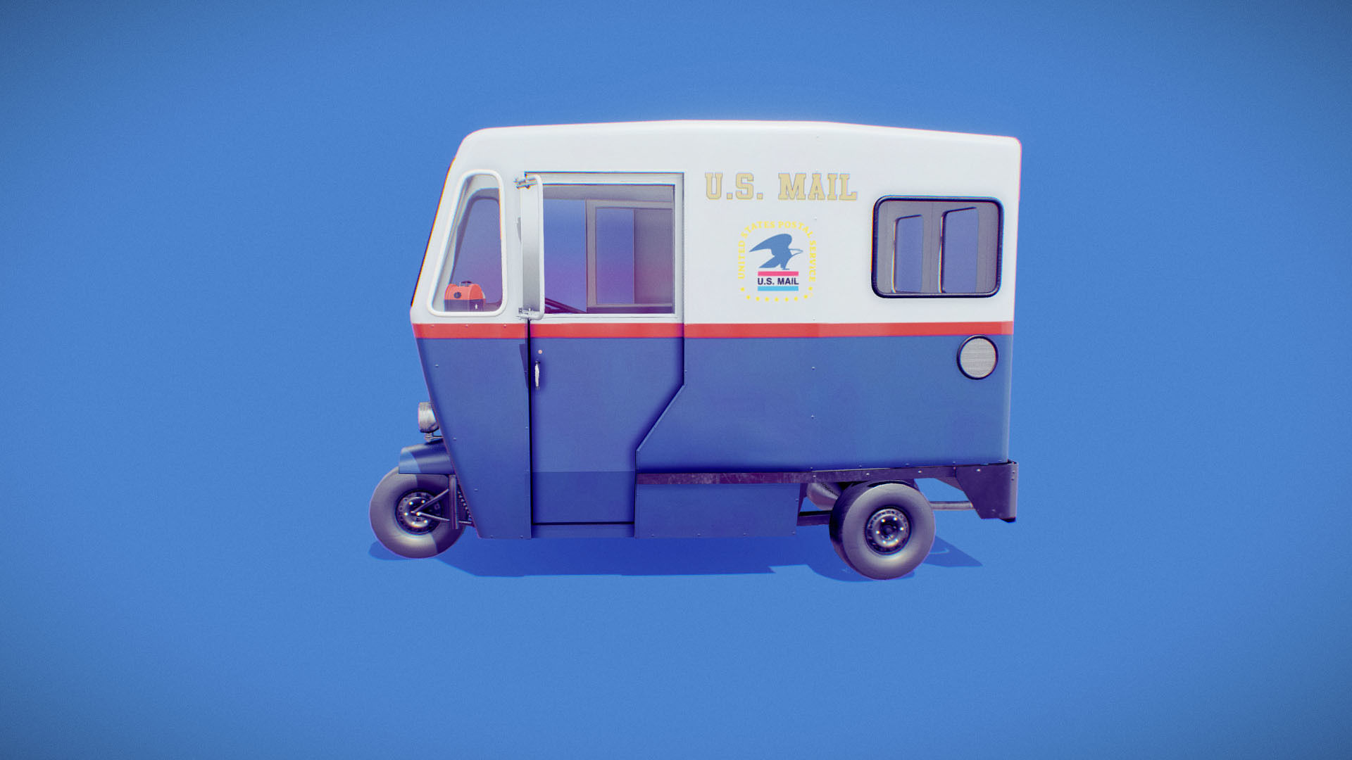 Cushman Mailster truckster  1960 Low-poly 3D model_23