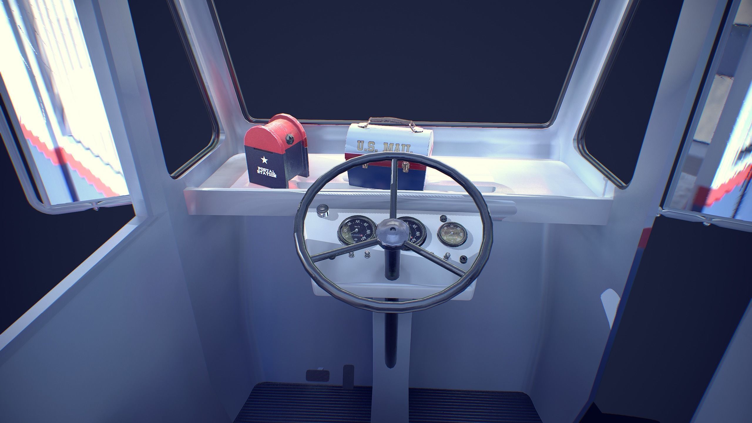 Cushman Mailster truckster  1960 Low-poly 3D model_9