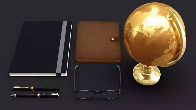 Office Decoration Set 3D model