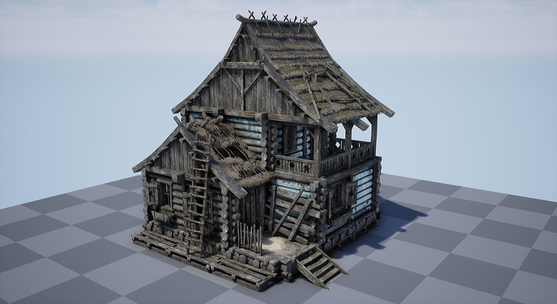  Modular Medieval Village - Unreal Project Low-poly 3D model_40